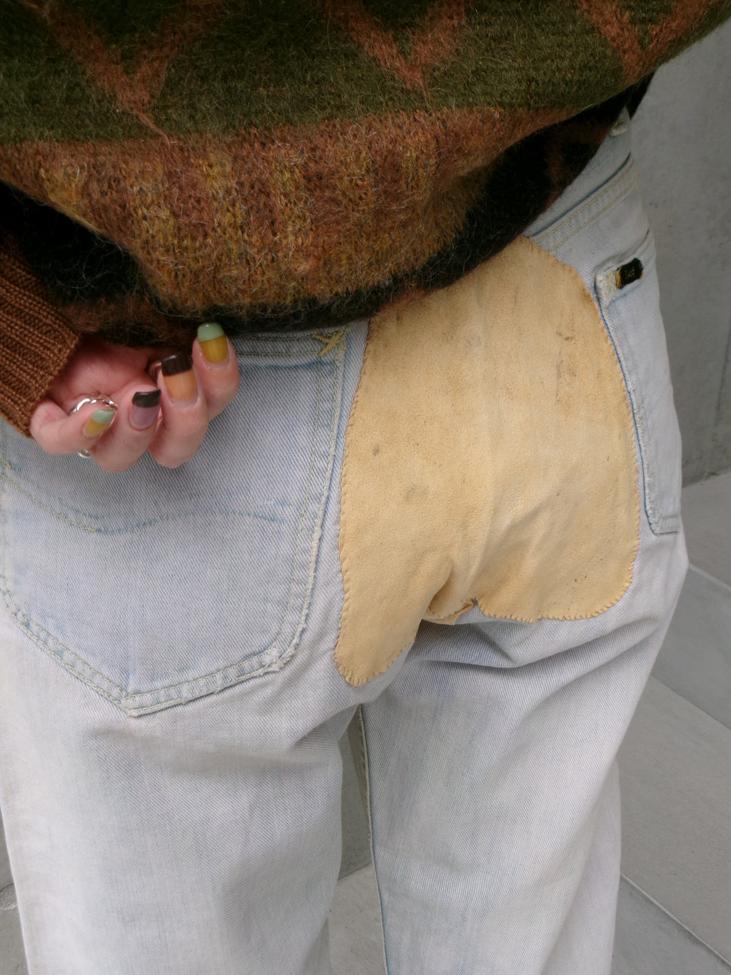 70s Lee custom made slit denim pants　
