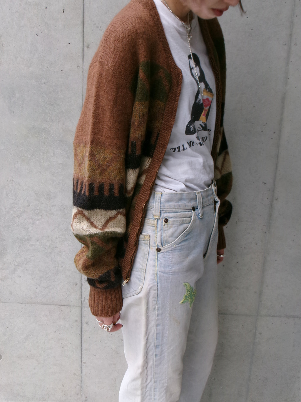 70s Lee custom made slit denim pants　