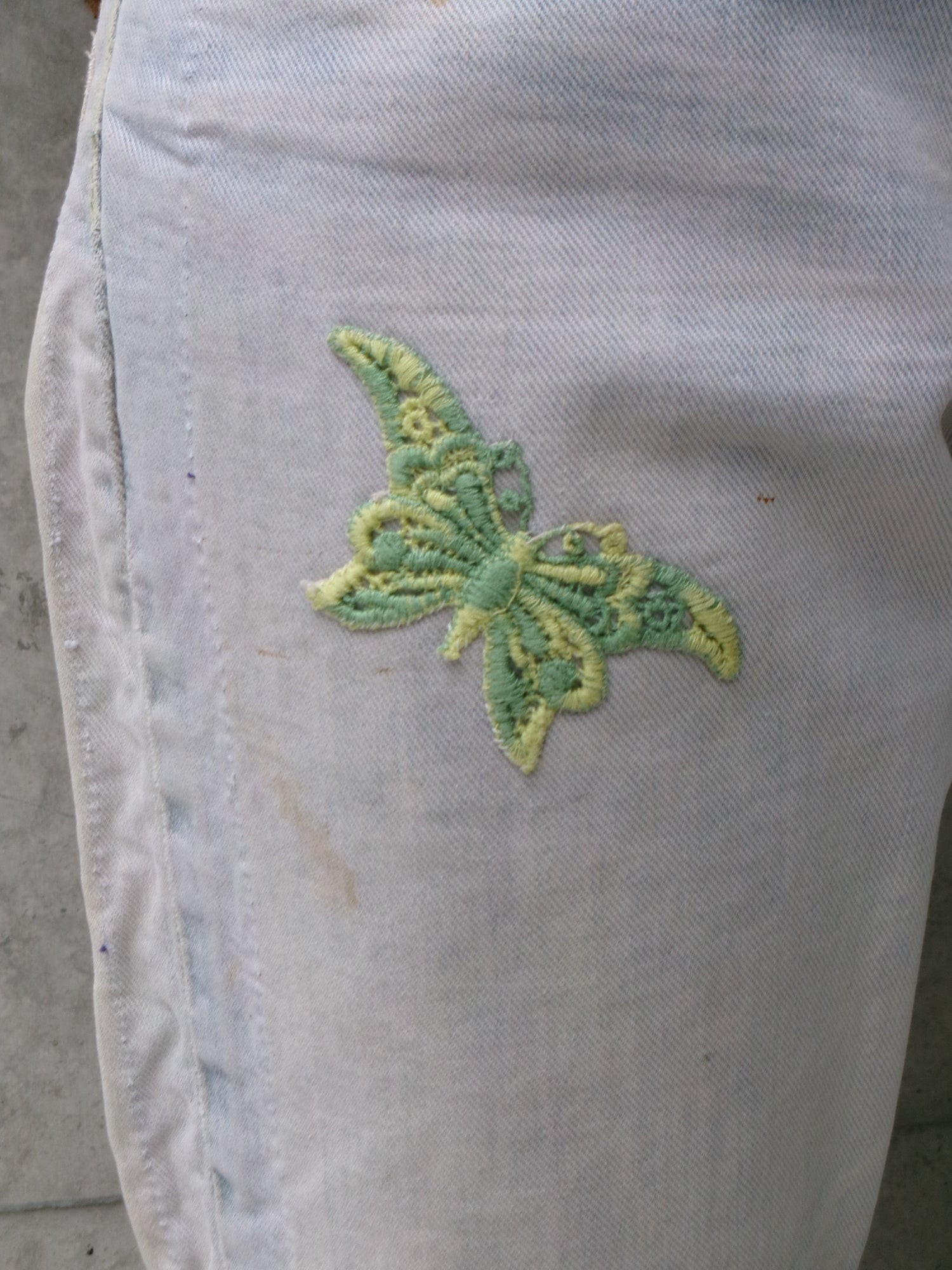 70s Lee custom made slit denim pants　