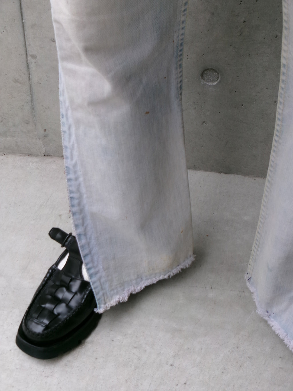 70s Lee custom made slit denim pants　