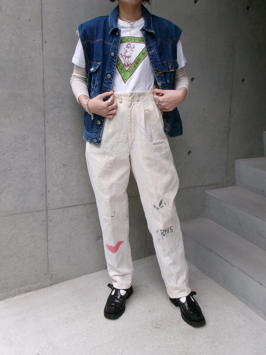 50s K-ALLS denim cut off vest