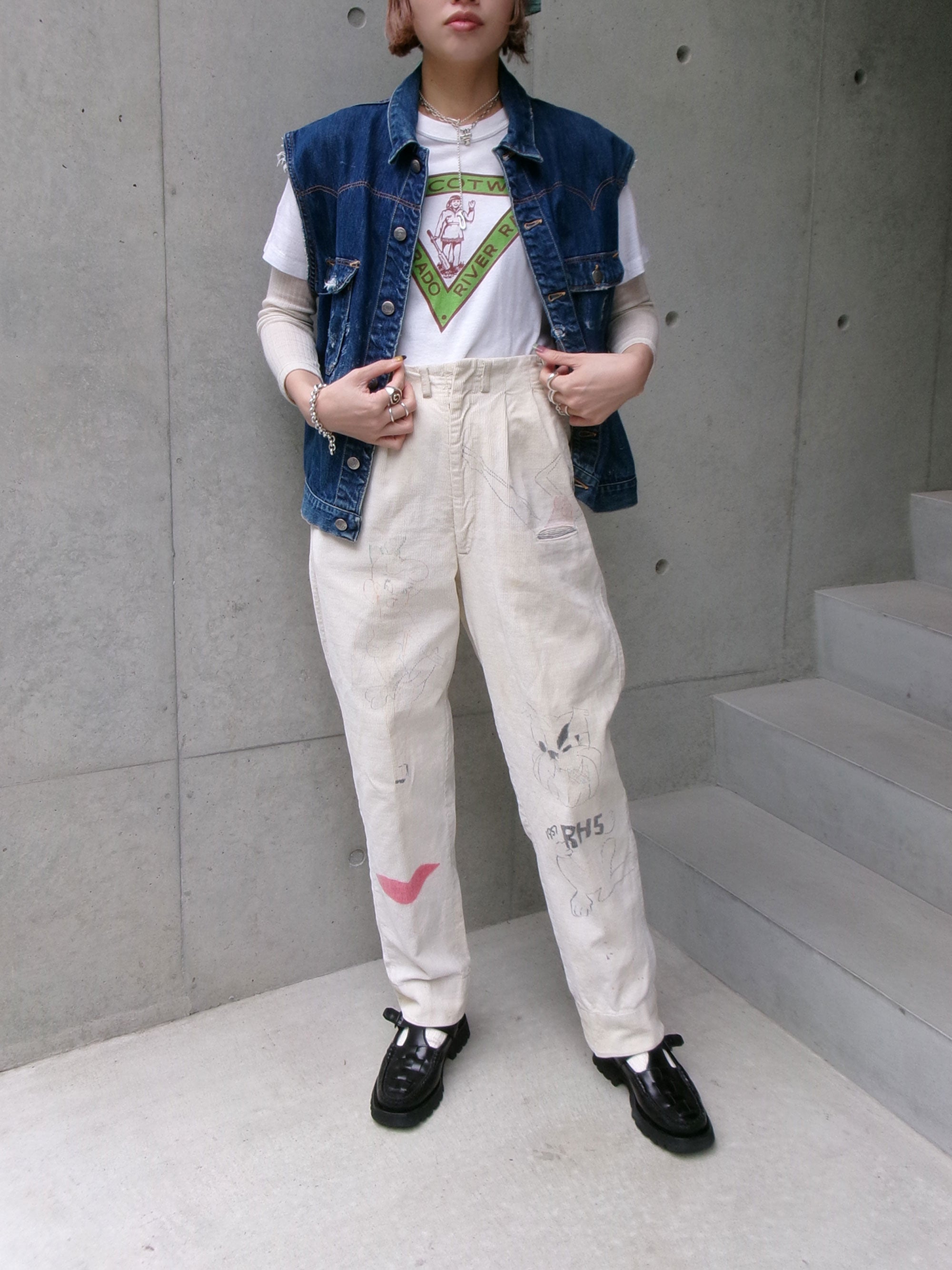 50s painted senior corduroy memorial pants