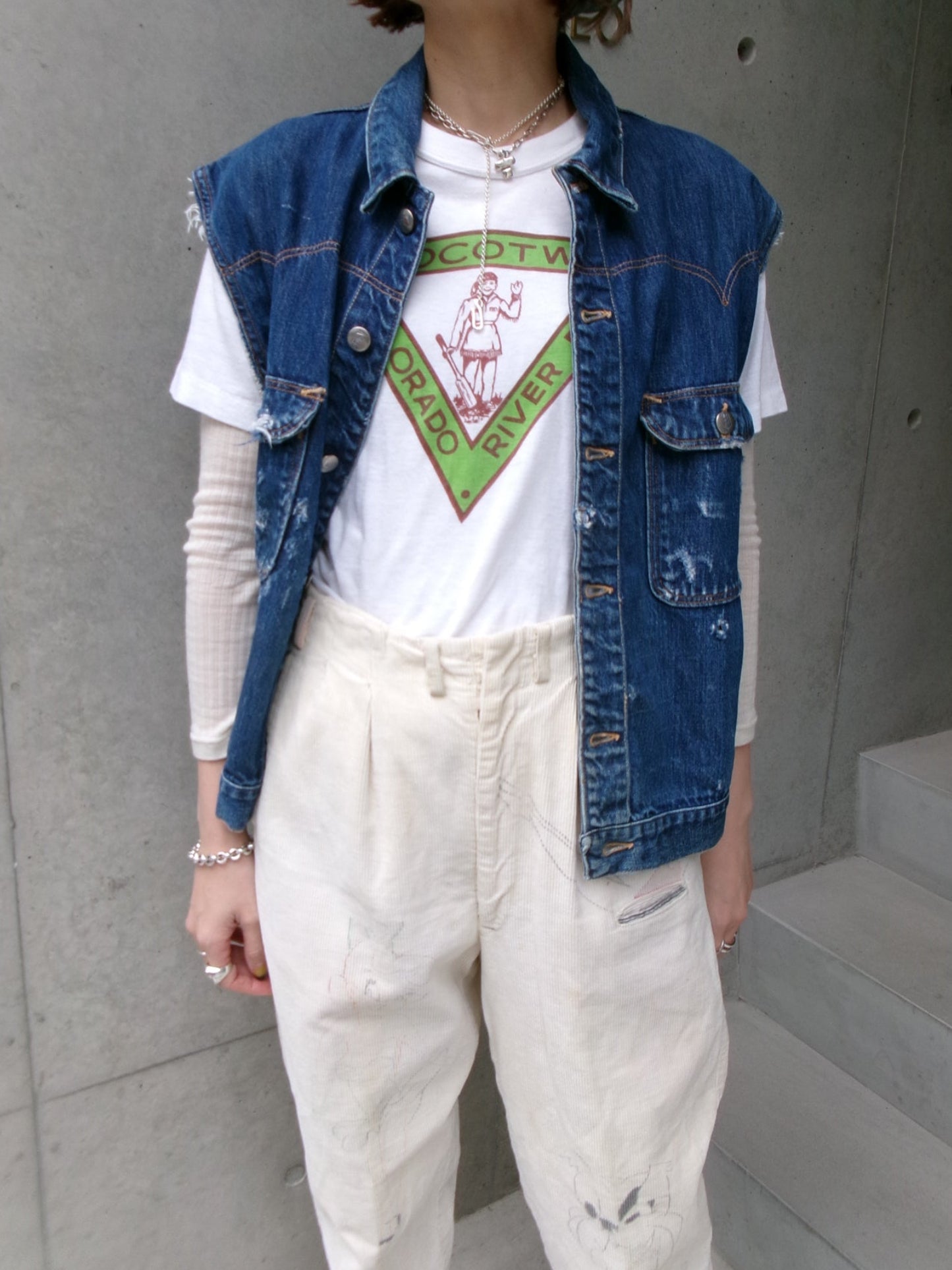 50s K-ALLS denim cut off vest