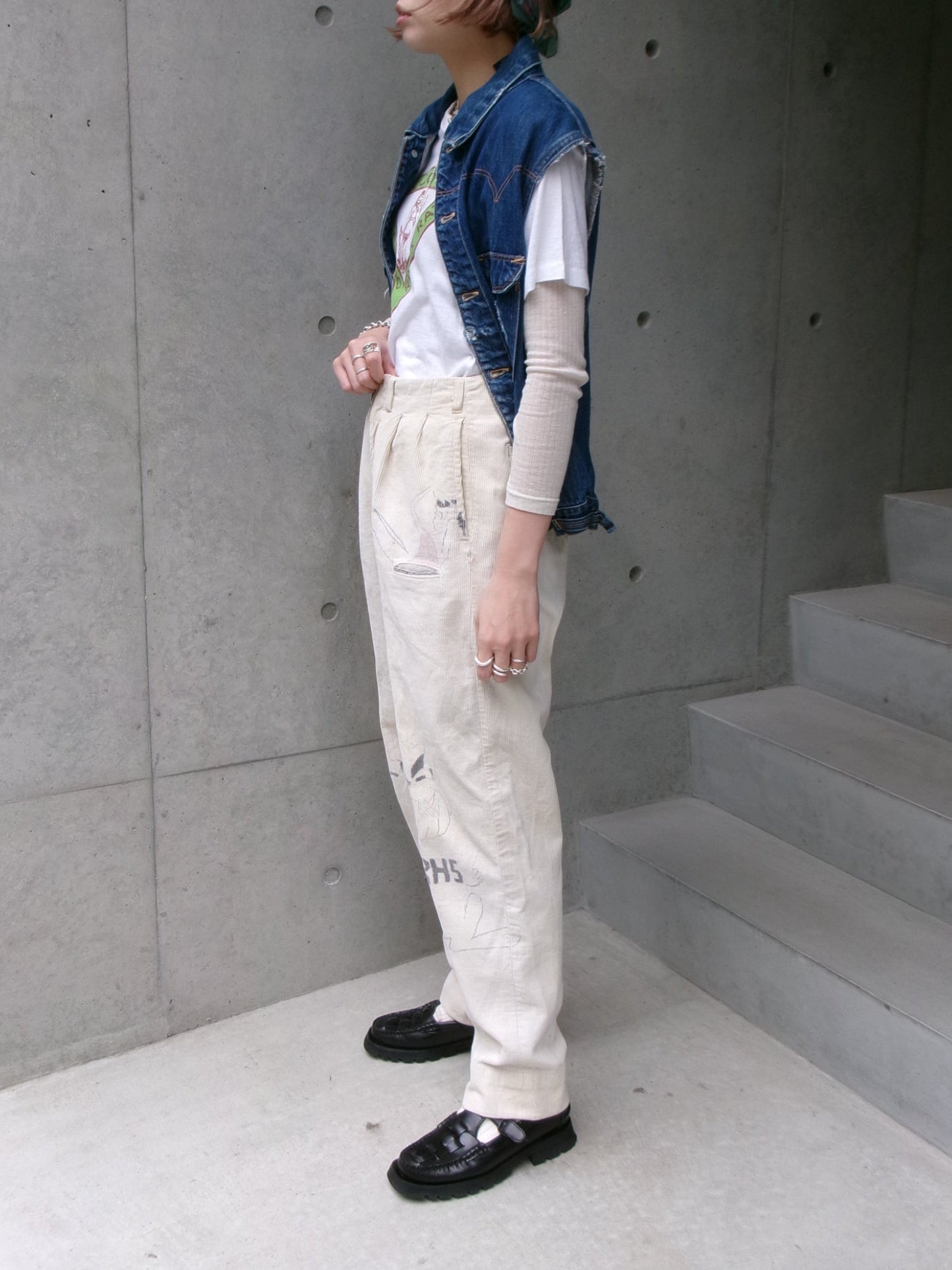 50s K-ALLS denim cut off vest