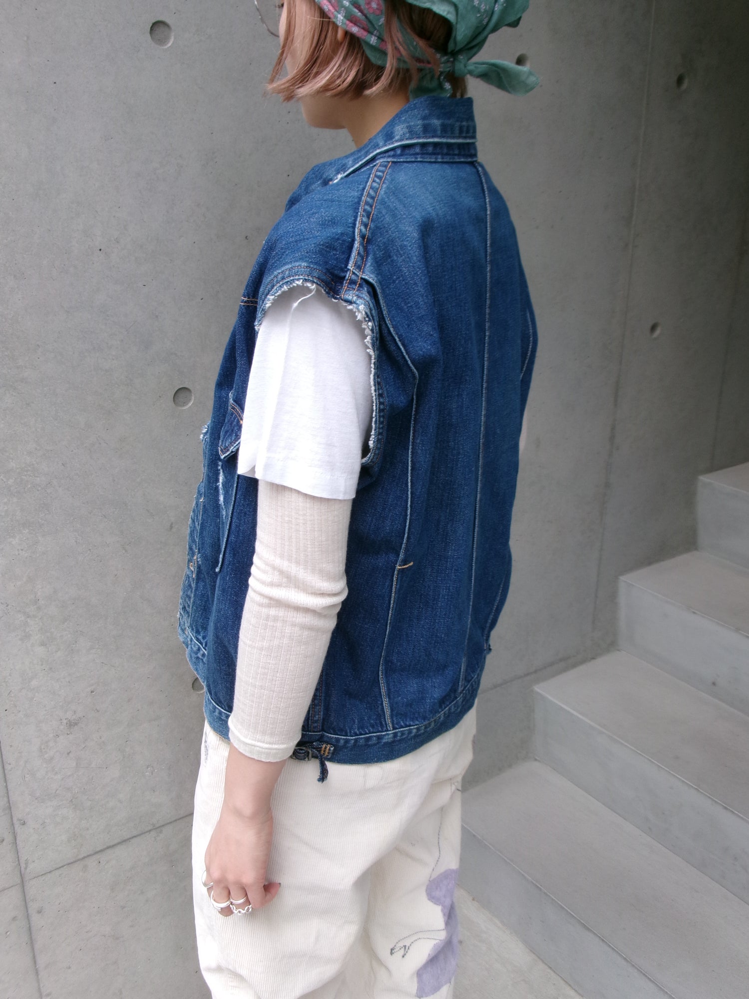 50s K-ALLS denim cut off vest