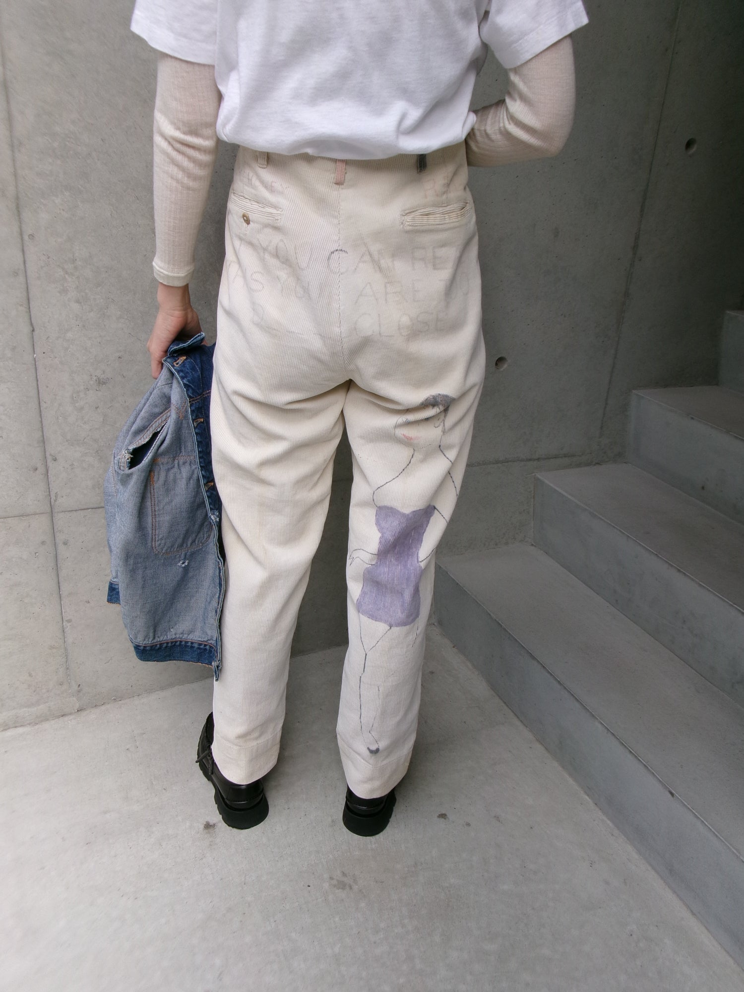 50s painted senior corduroy memorial pants