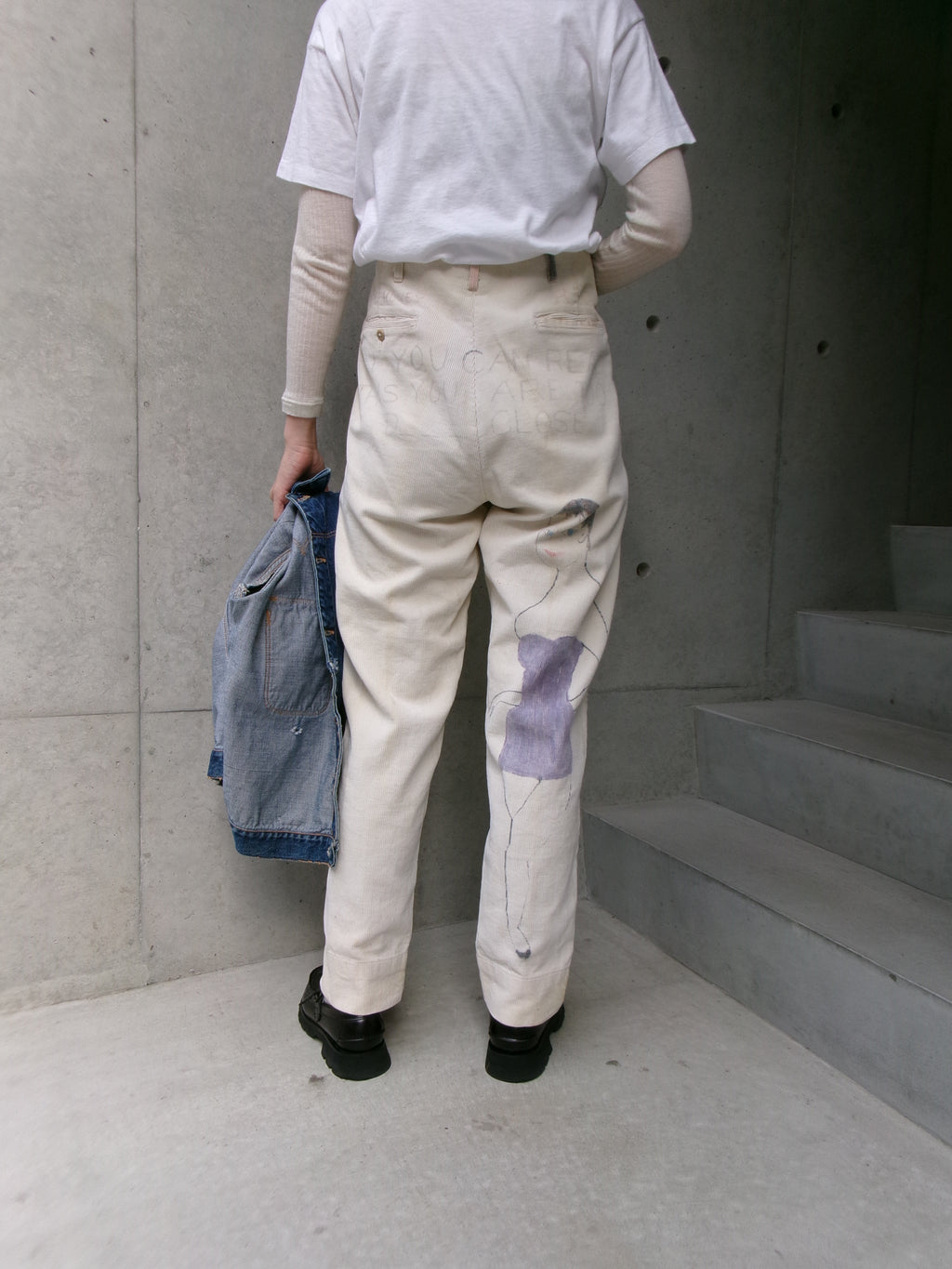 50s painted senior corduroy memorial pants