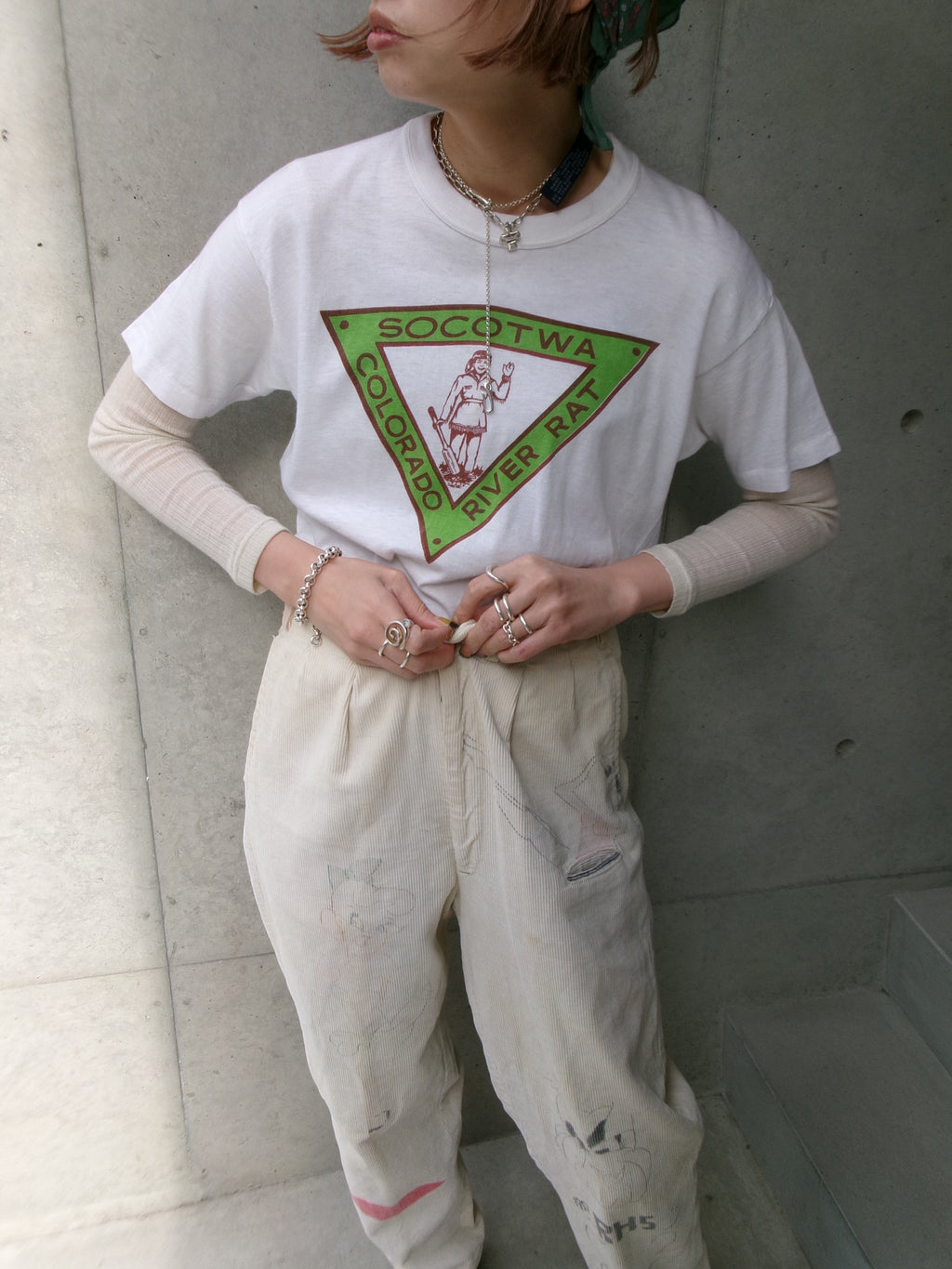50s painted senior corduroy memorial pants