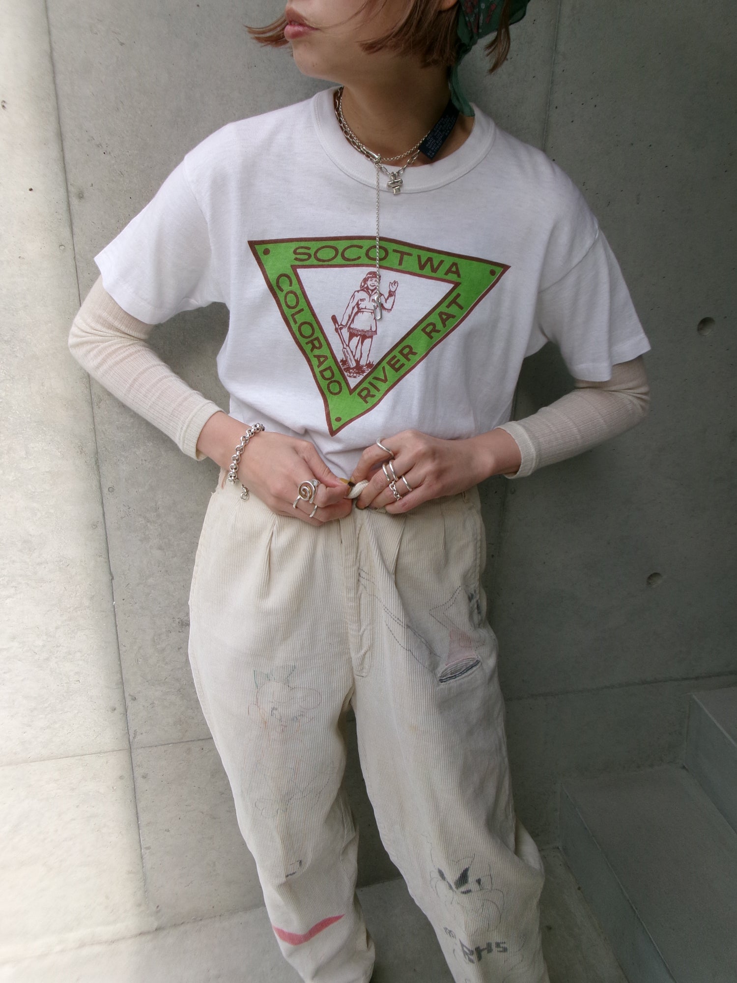 50s painted senior corduroy memorial pants