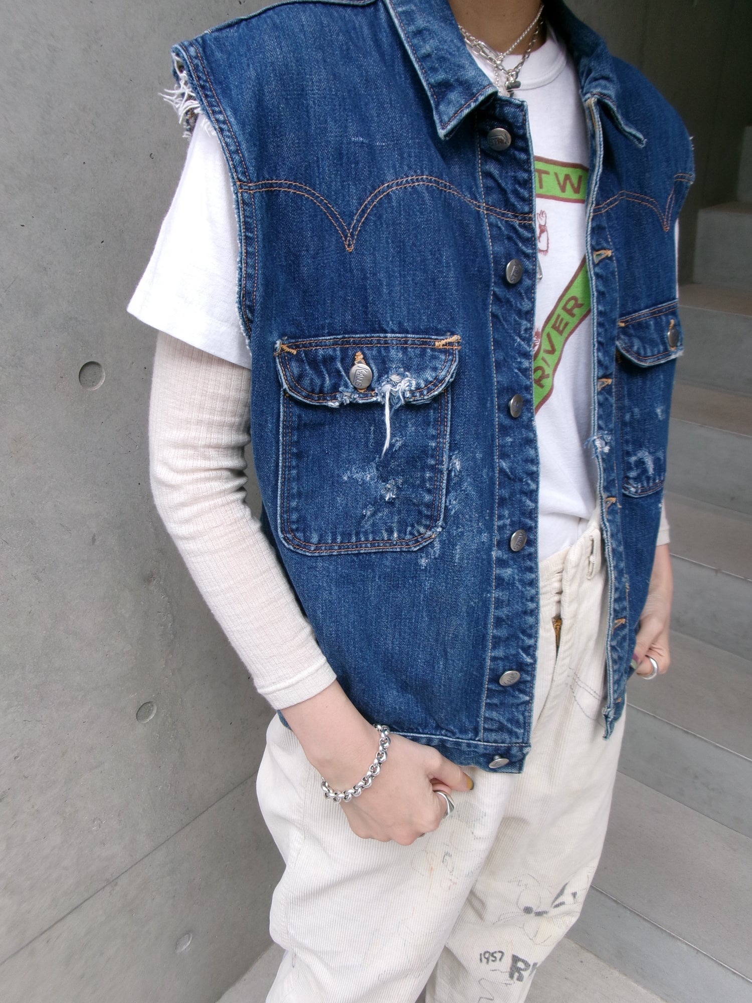 50s K-ALLS denim cut off vest