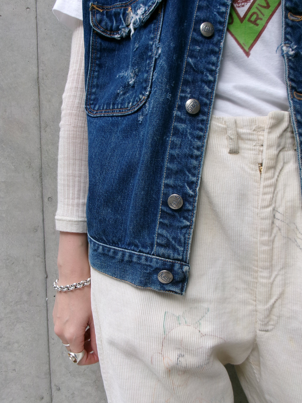 50s K-ALLS denim cut off vest