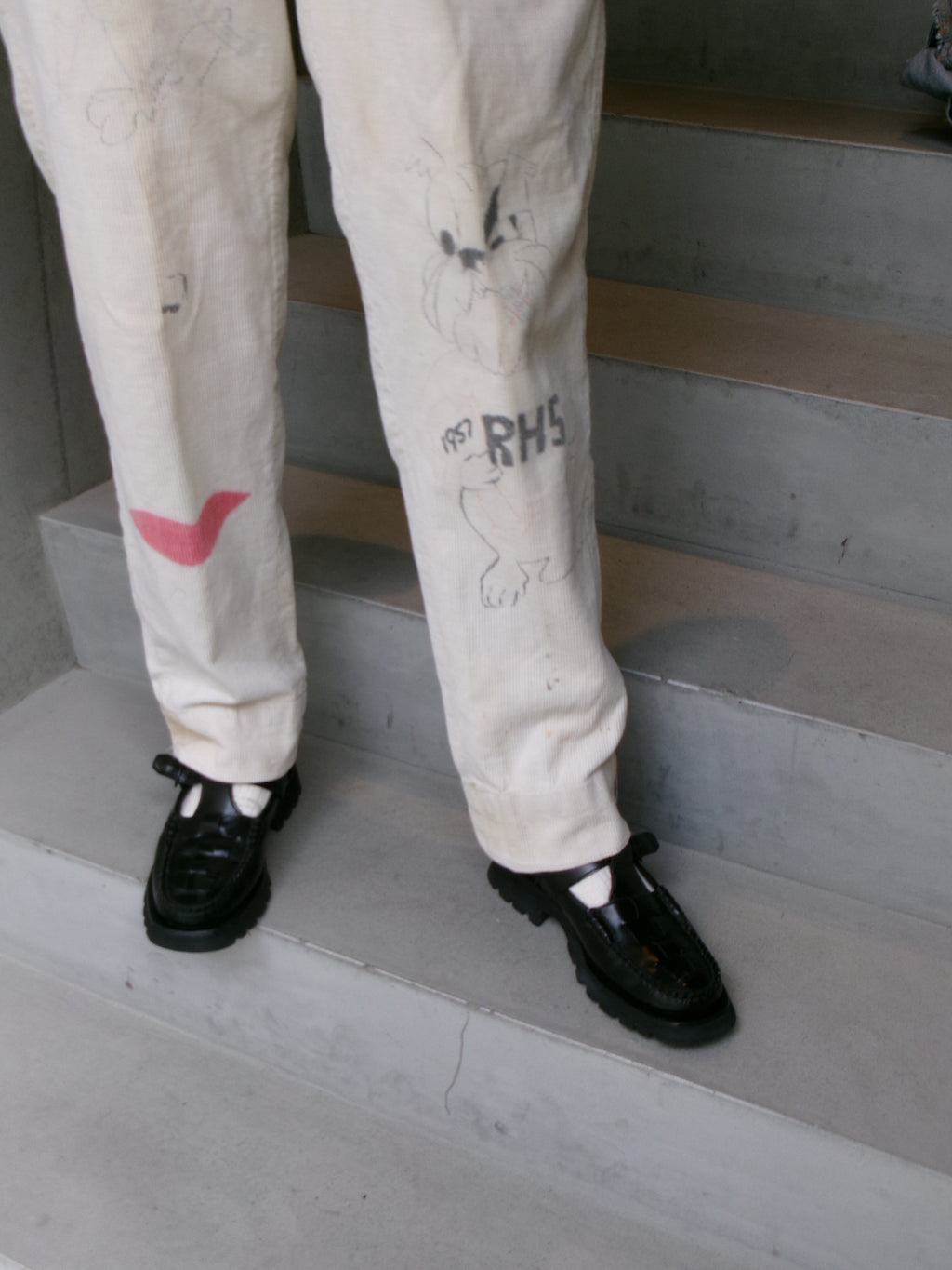 50s painted senior corduroy memorial pants
