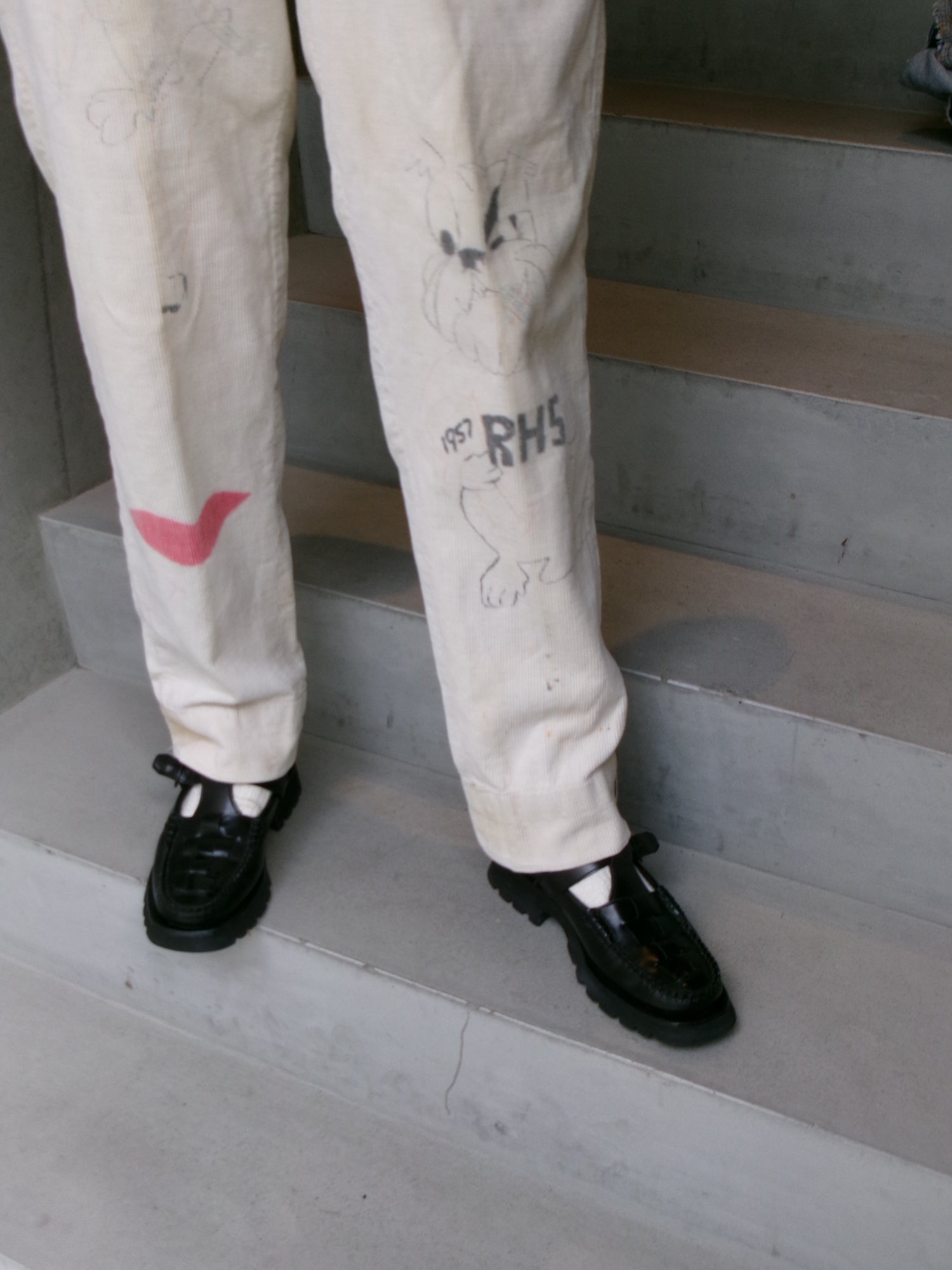 50s painted senior corduroy memorial pants