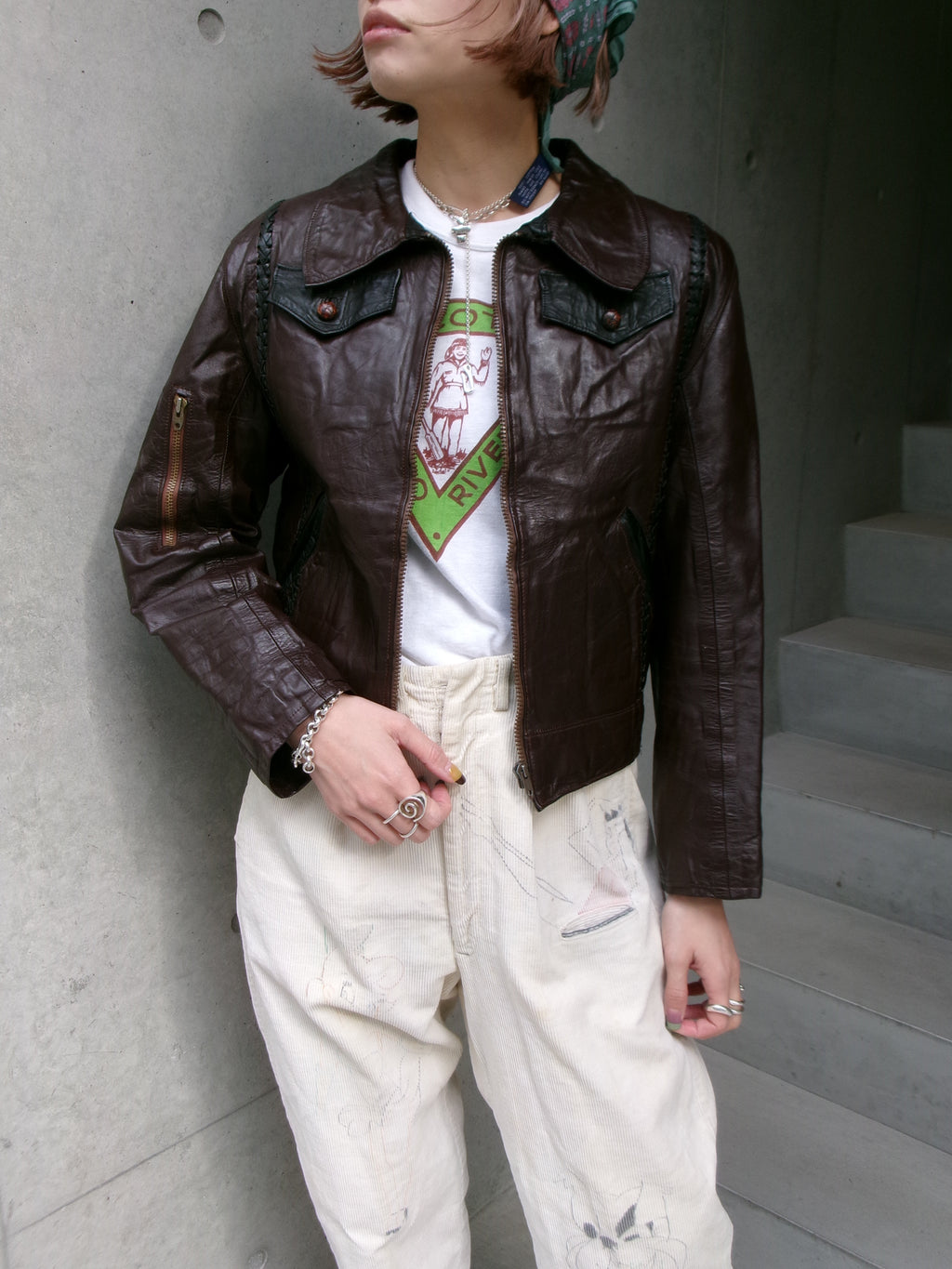 70s leather glam jacket