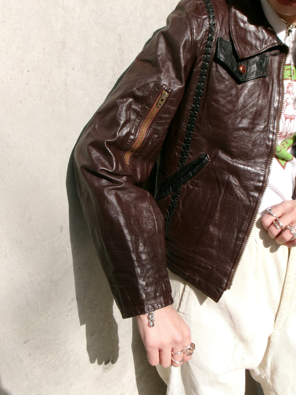 70s leather glam jacket