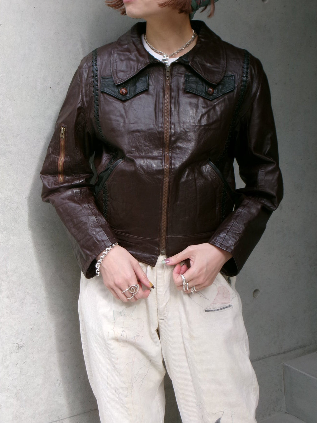 70s leather glam jacket