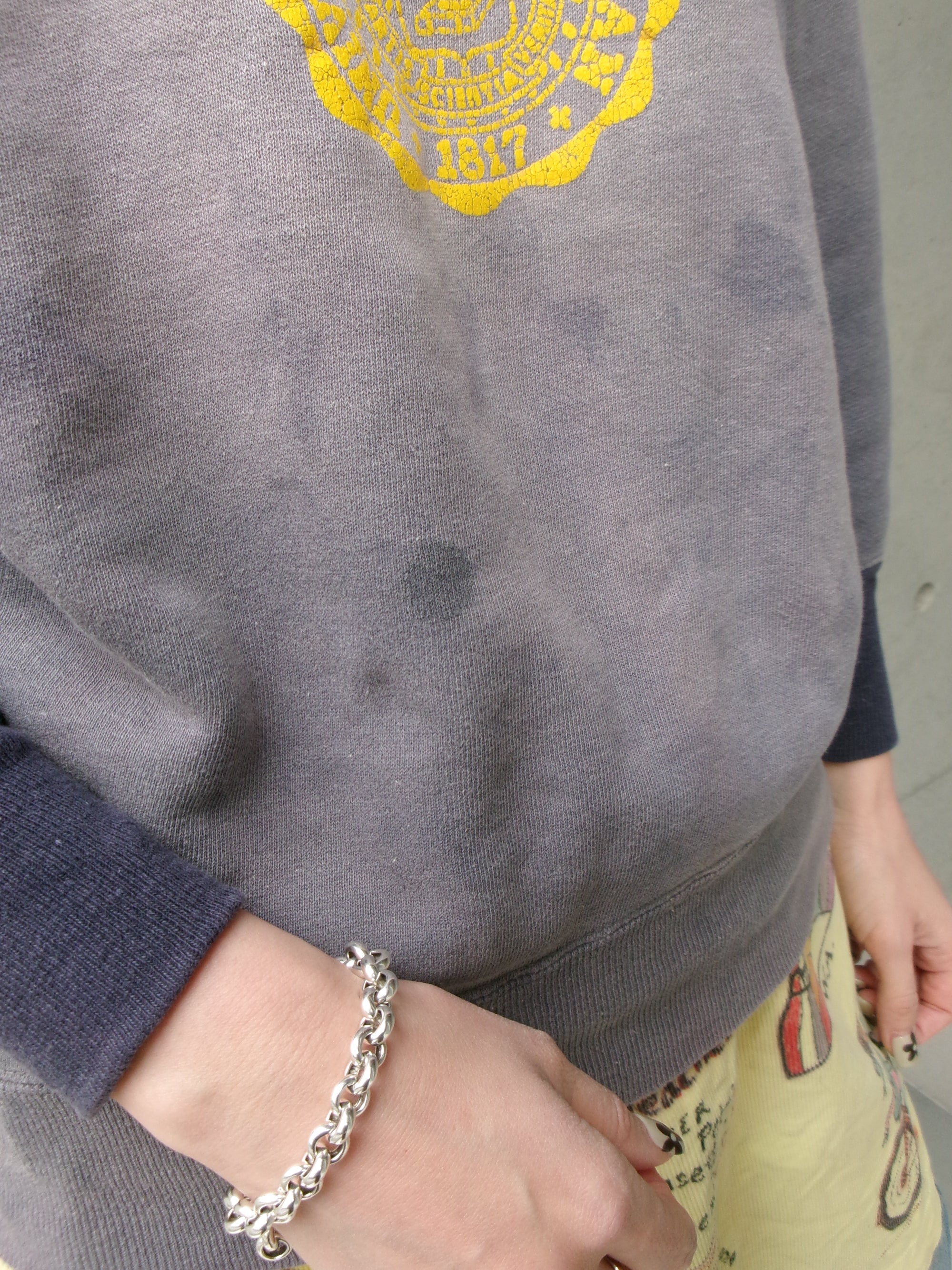 60s MICHIGAN sweat shirt fade navy two tone