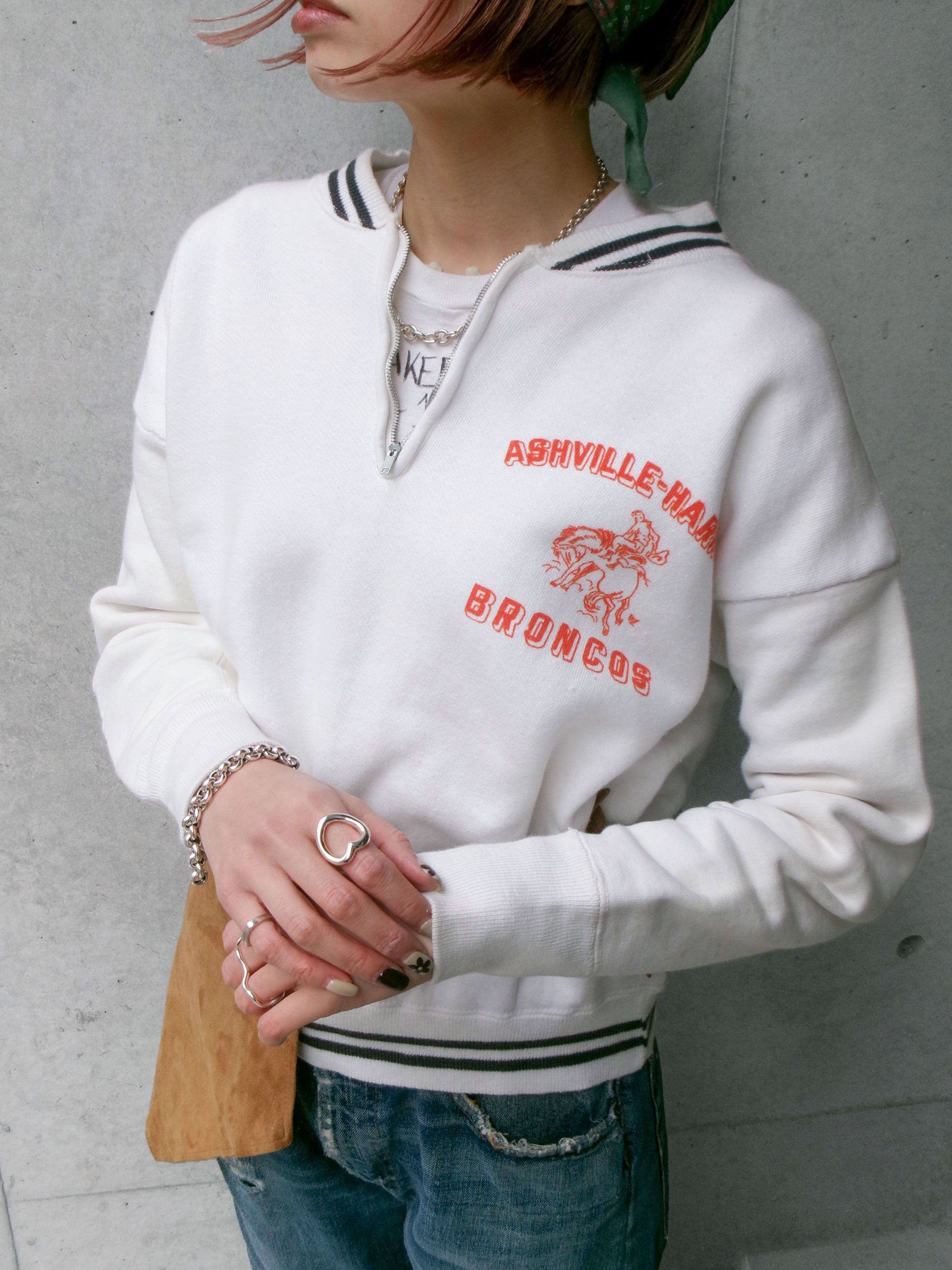 60s line zip sweat shirt
