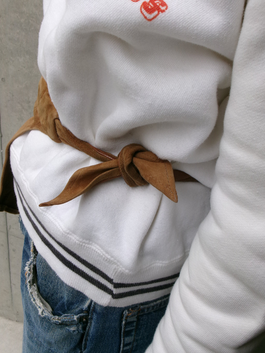 old leather scarf