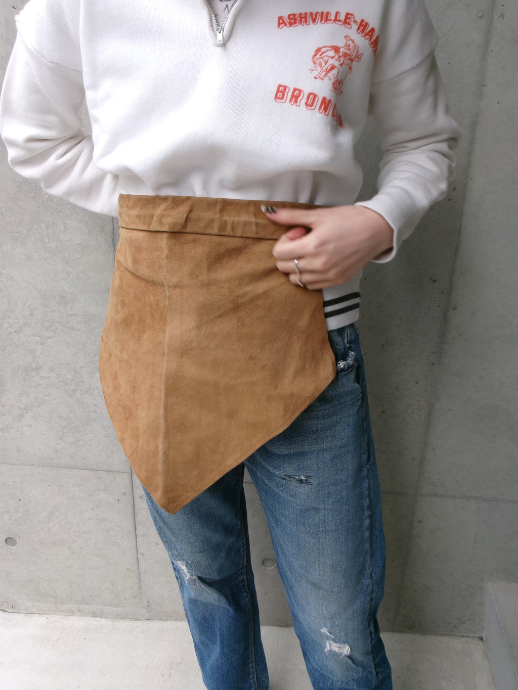 old leather scarf