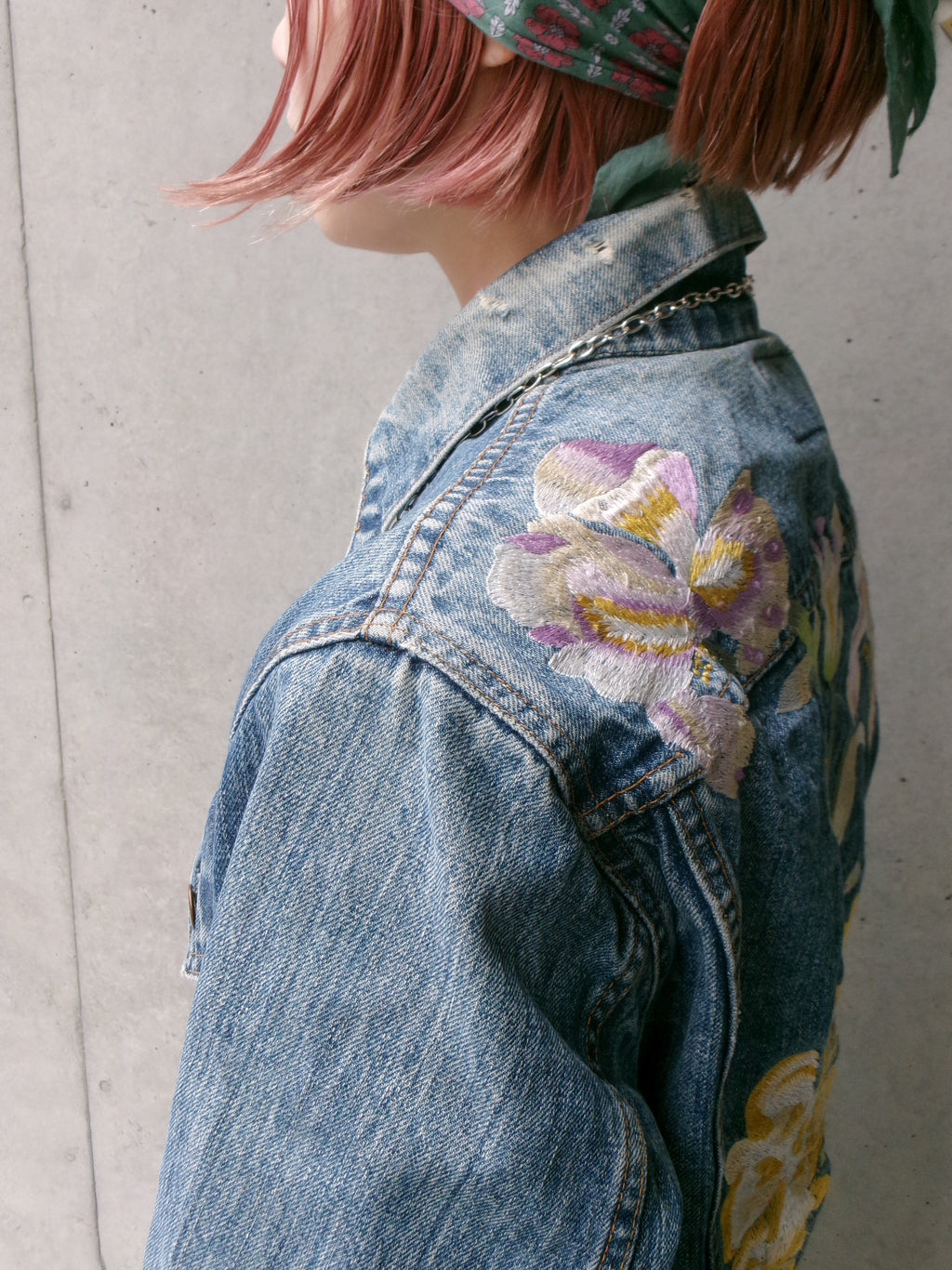 70s Levis 70505 flower embroidery denim  jacket