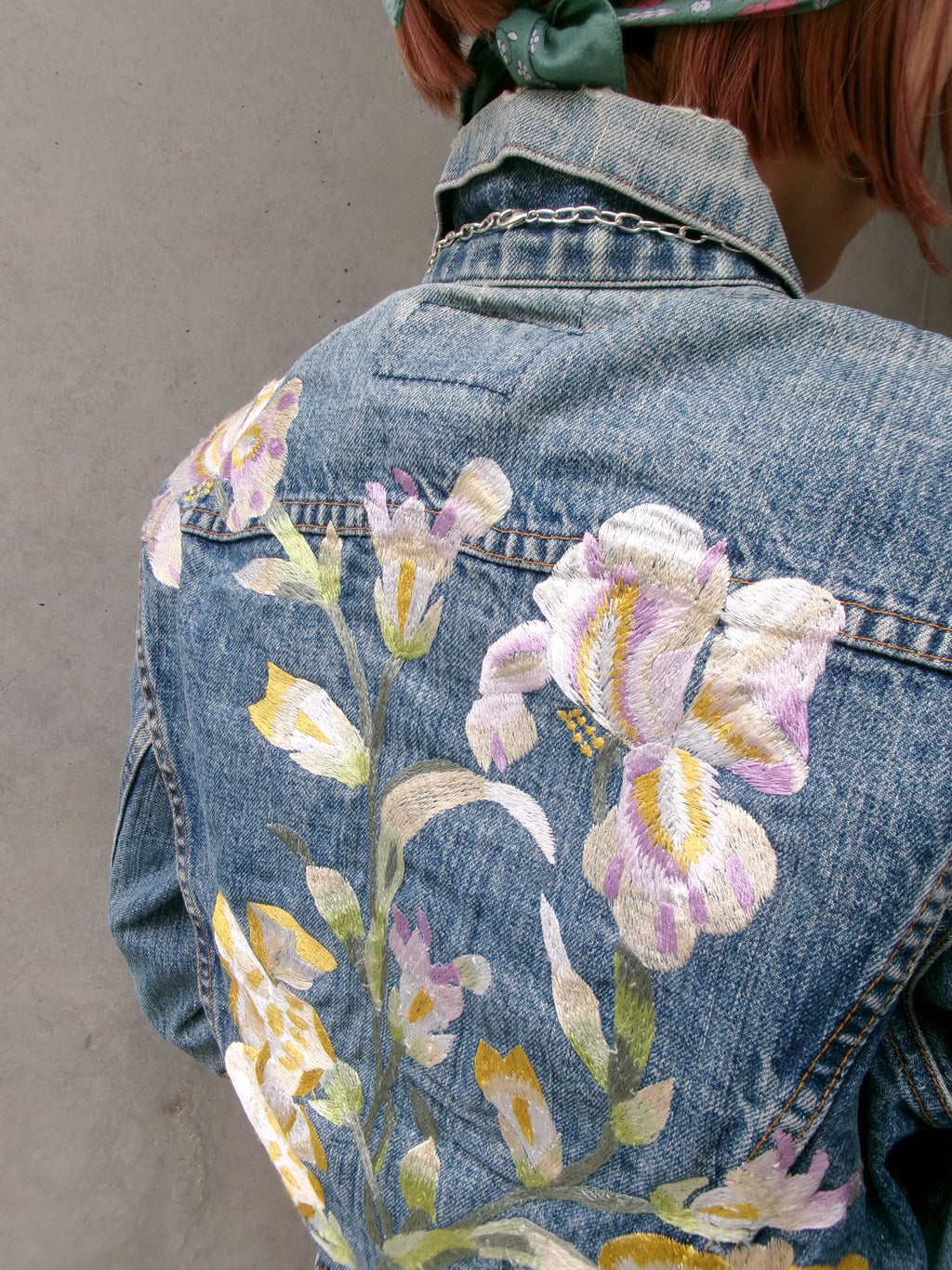 70s Levis 70505 flower embroidery denim  jacket
