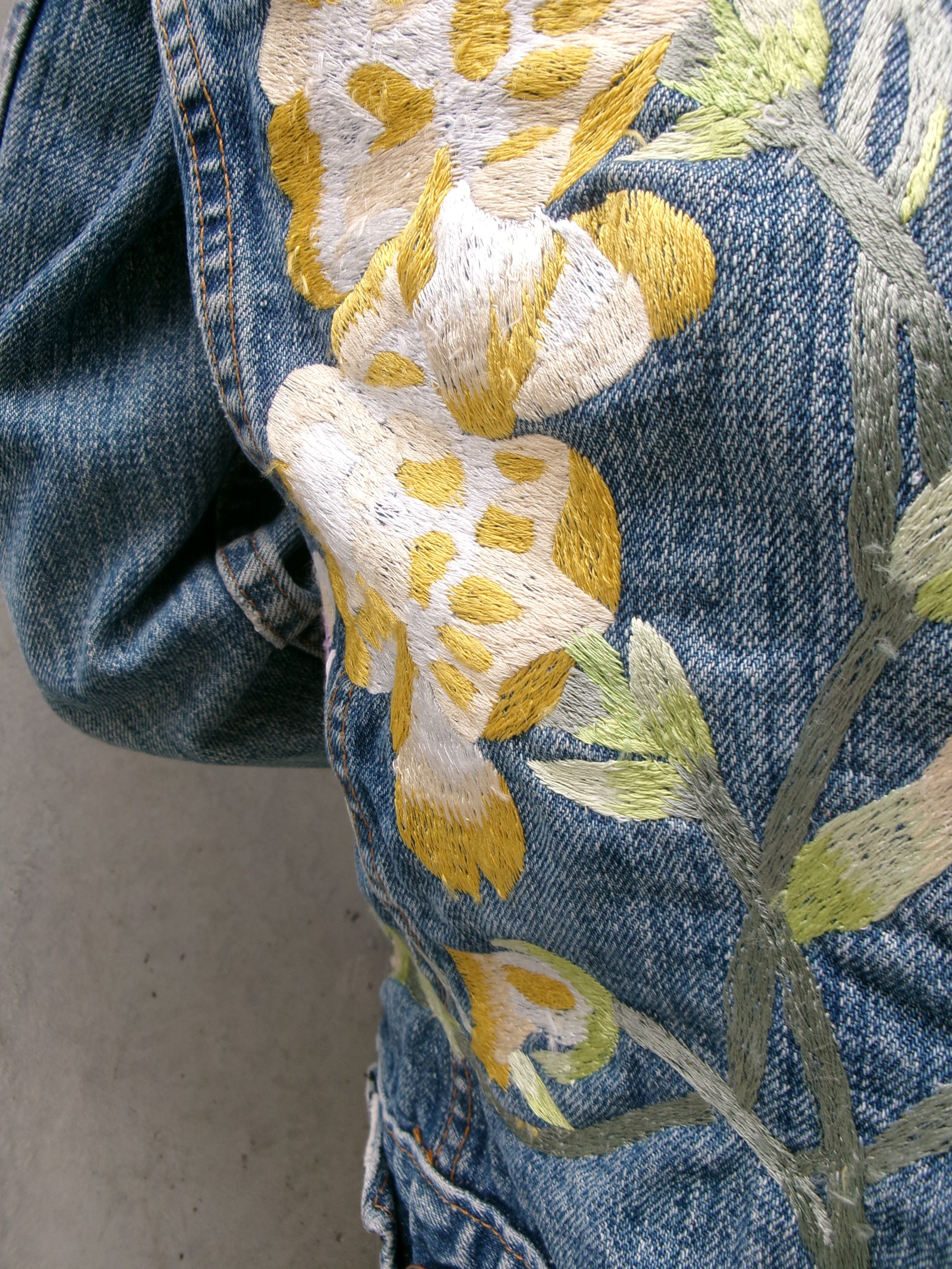 70s Levis 70505 flower embroidery denim  jacket