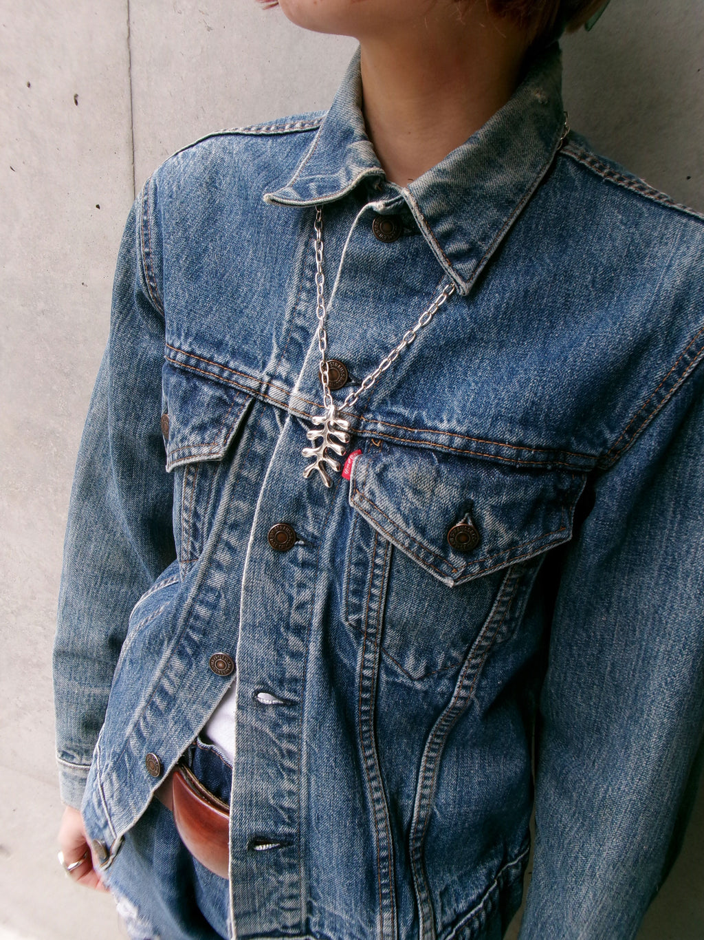 70s Levis 70505 flower embroidery denim  jacket