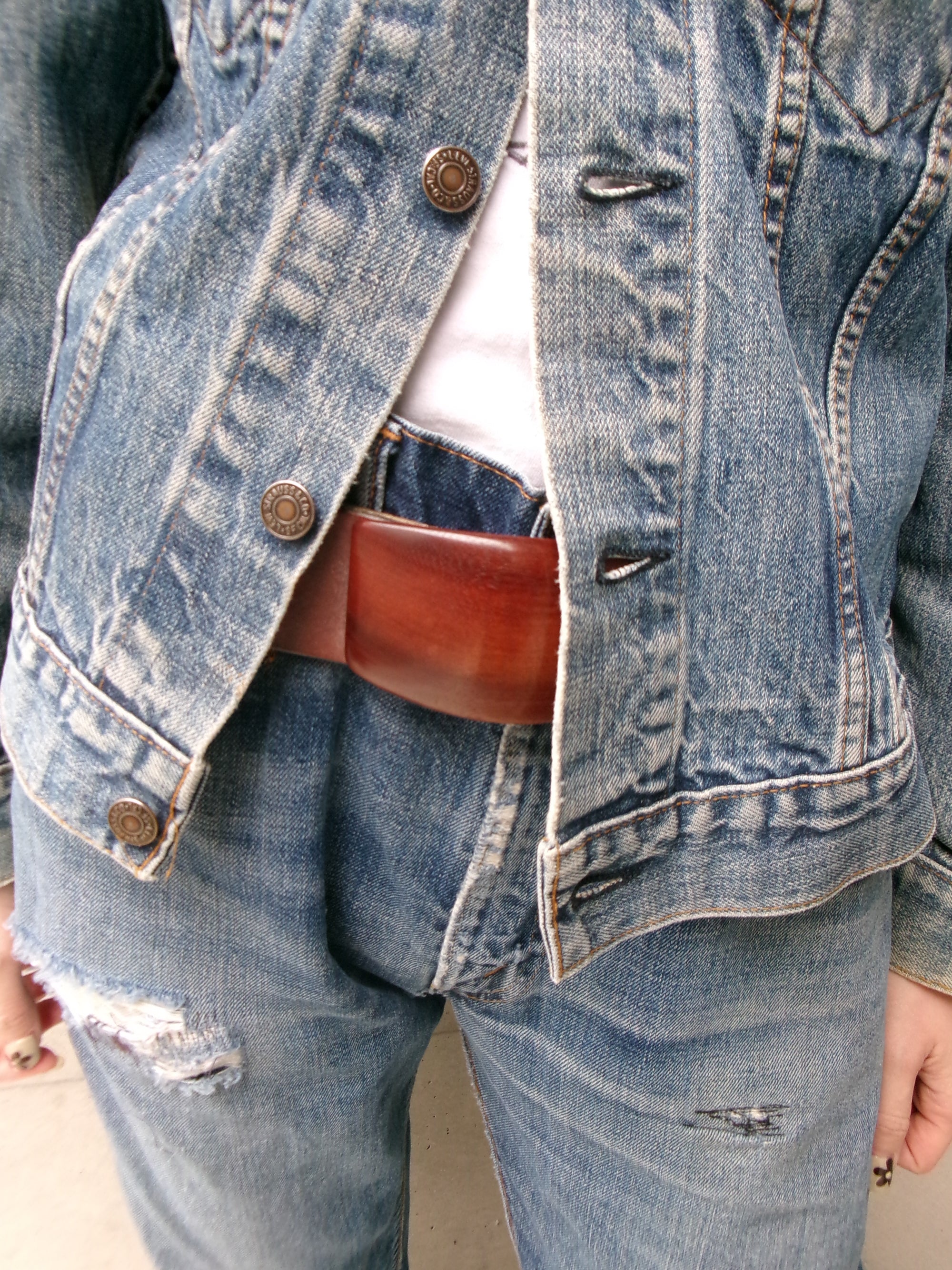 70s Levis 70505 flower embroidery denim  jacket
