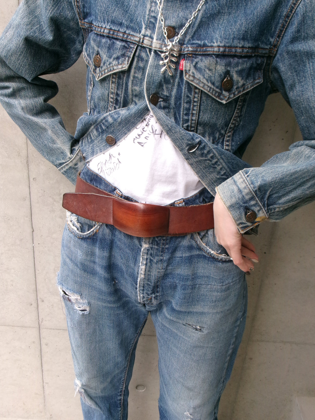 70s Levis 70505 flower embroidery denim  jacket