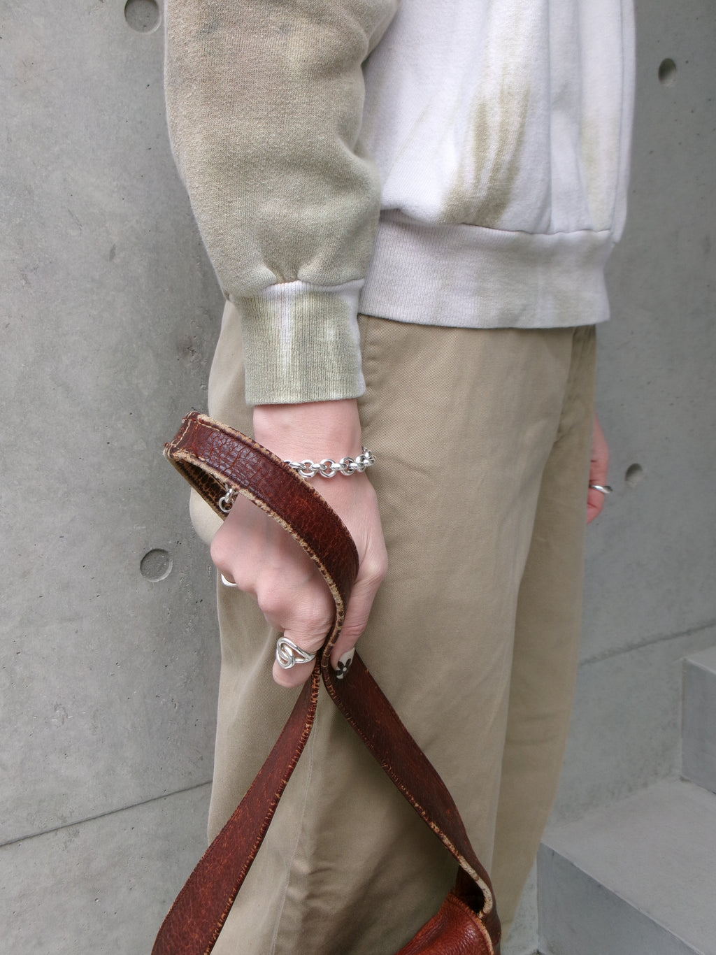 old cow leather shoulder bag