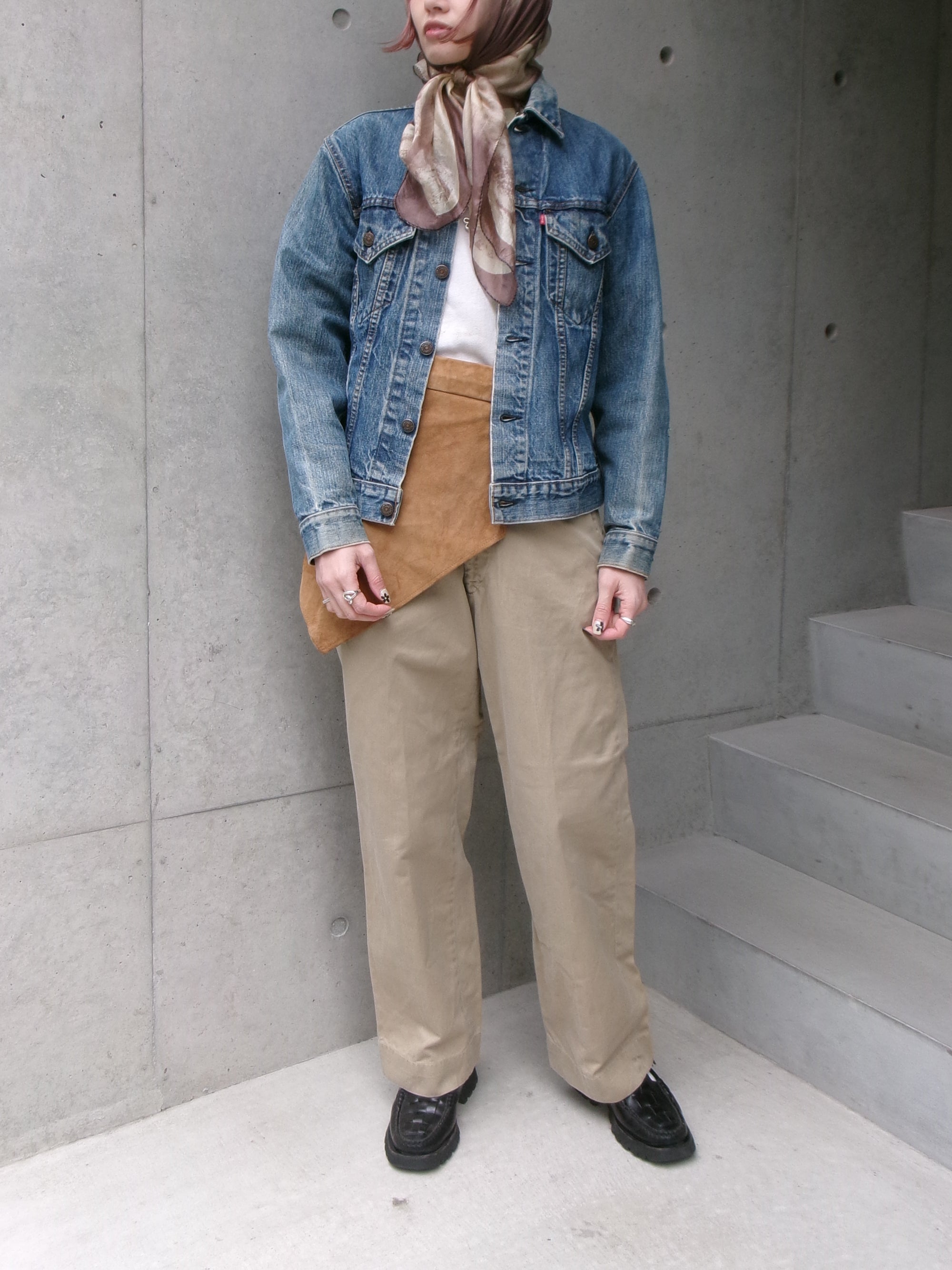 70s Levis 70505 flower embroidery denim  jacket