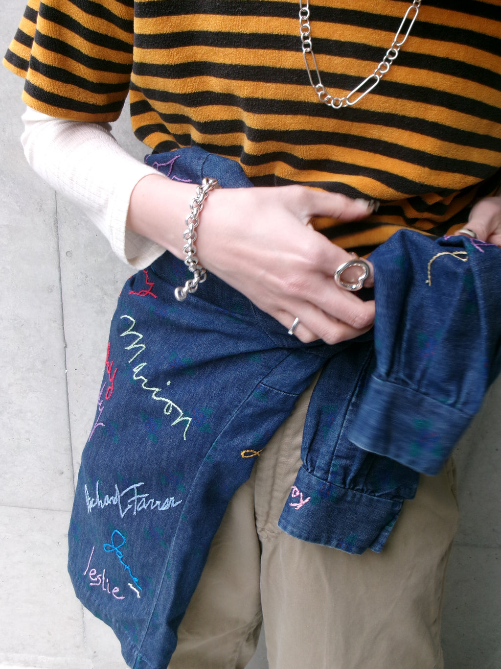 50s pile border Tee