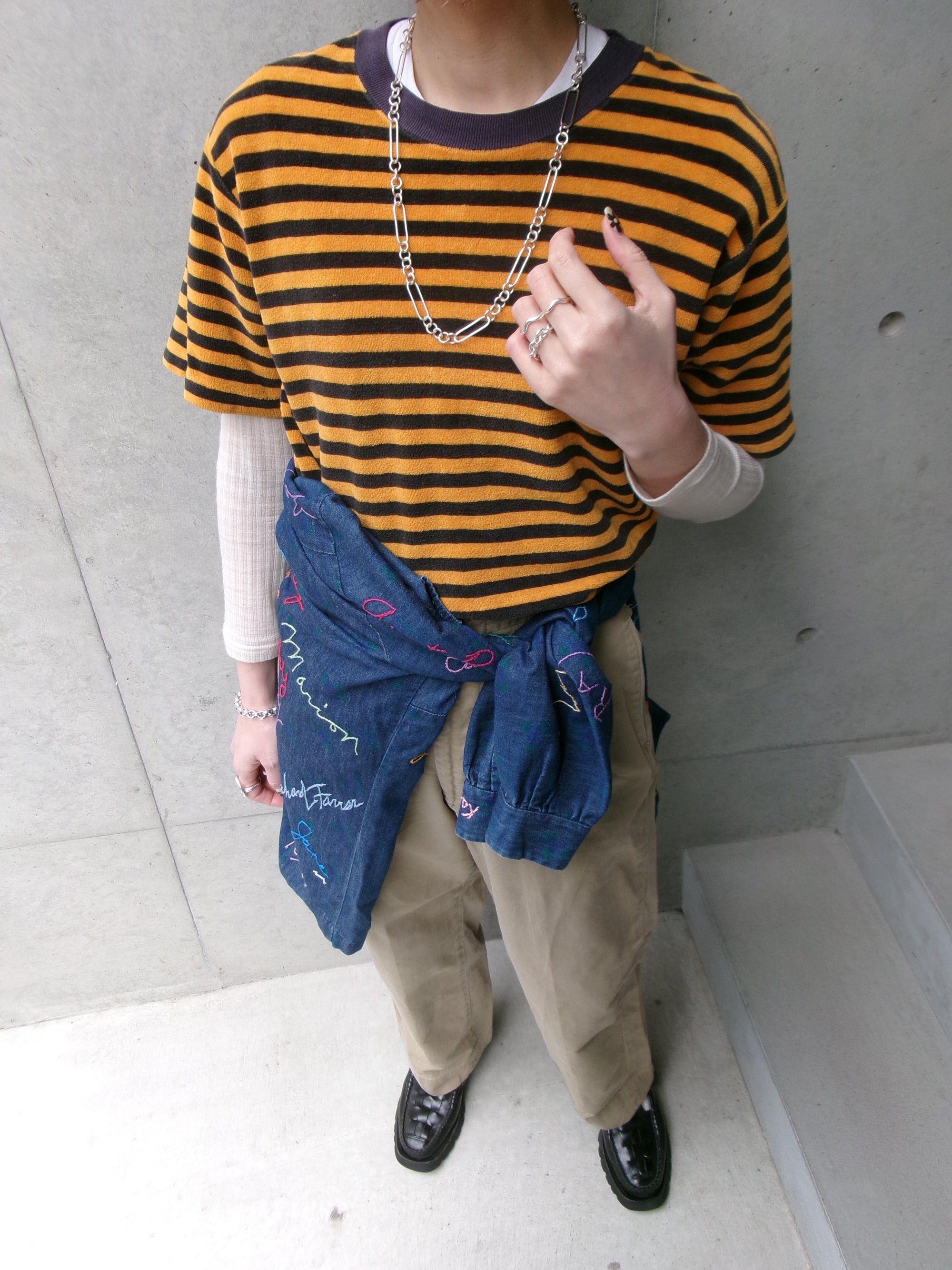50s pile border Tee