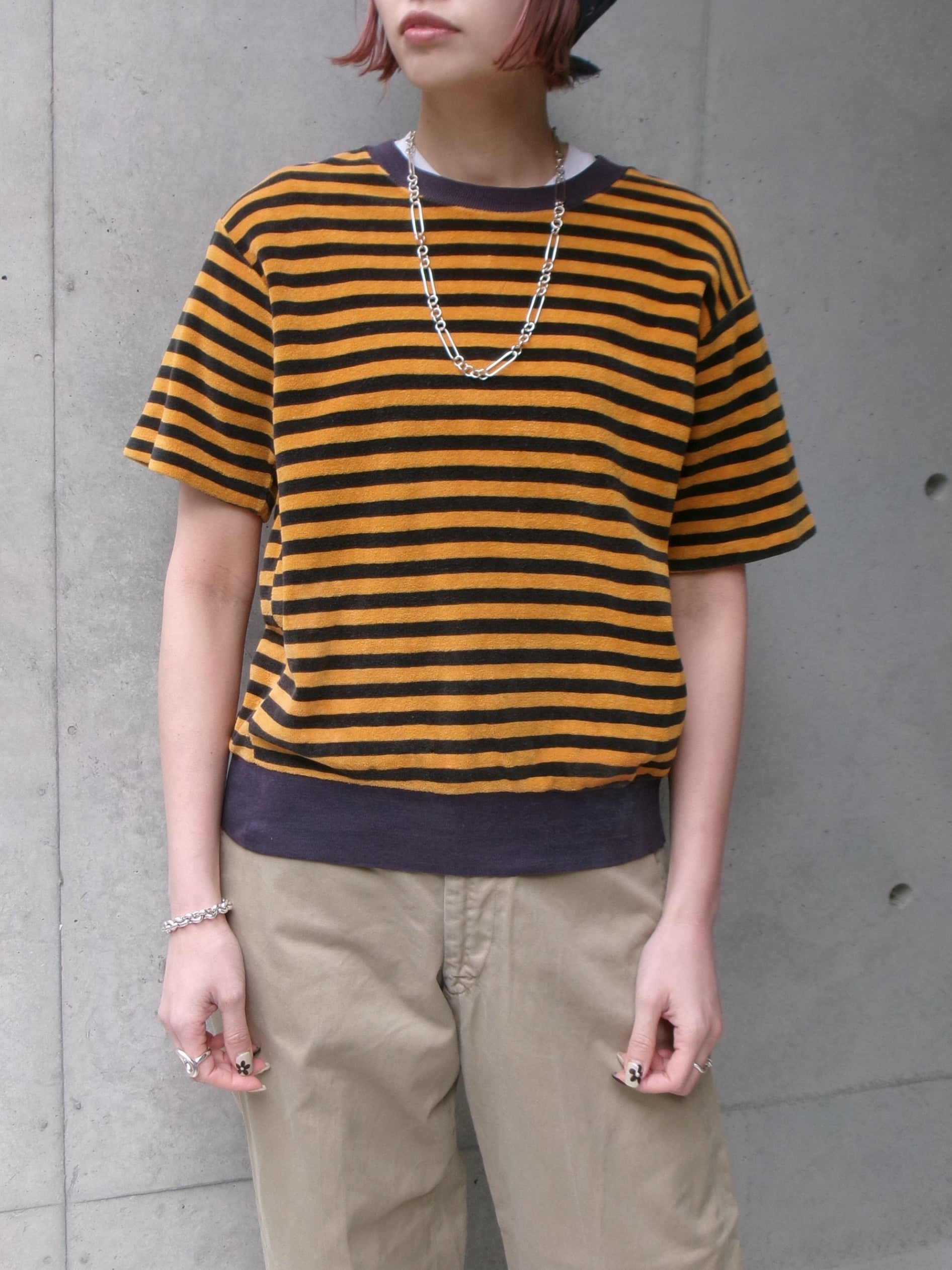 50s pile border Tee