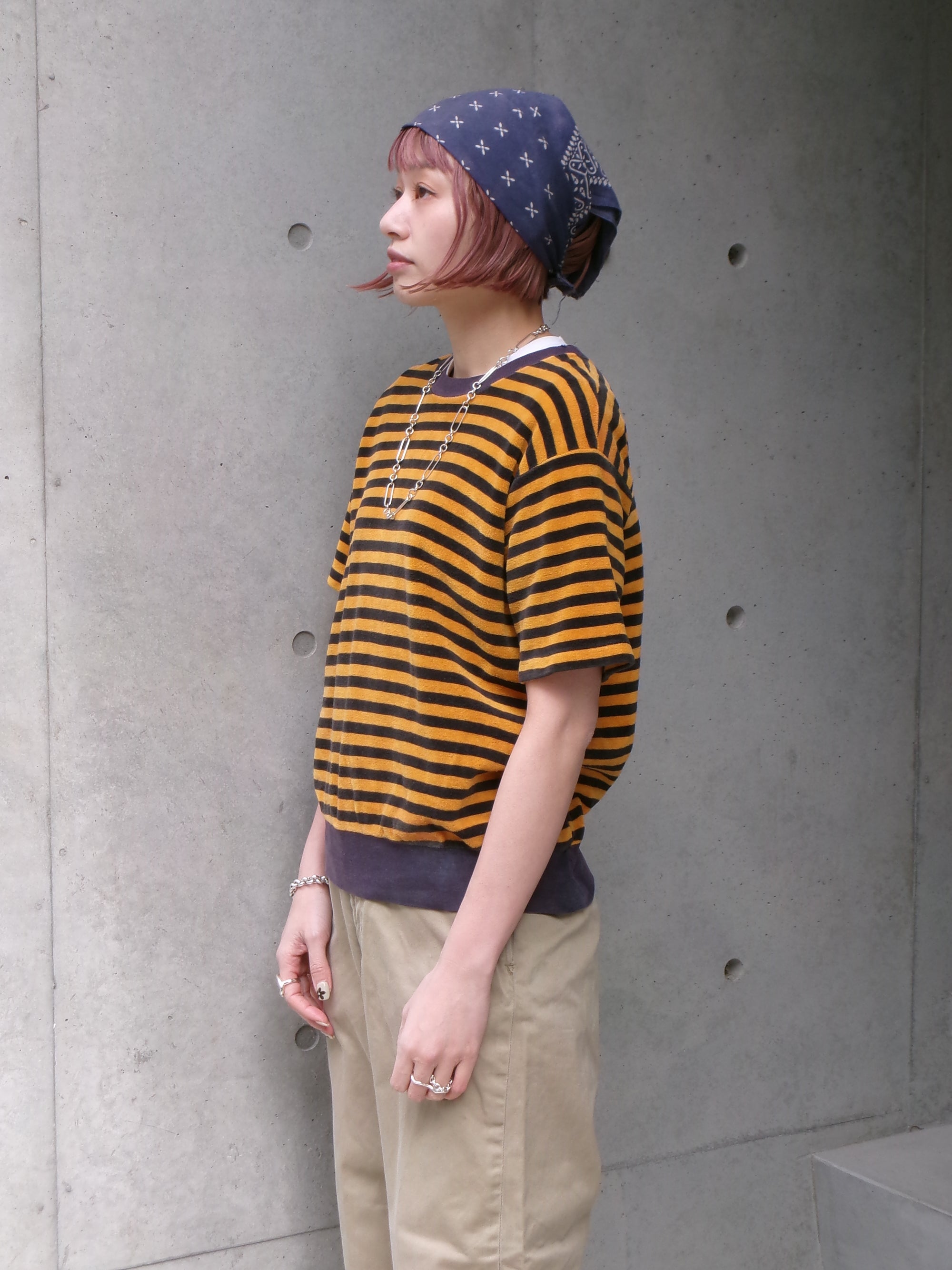 50s pile border Tee