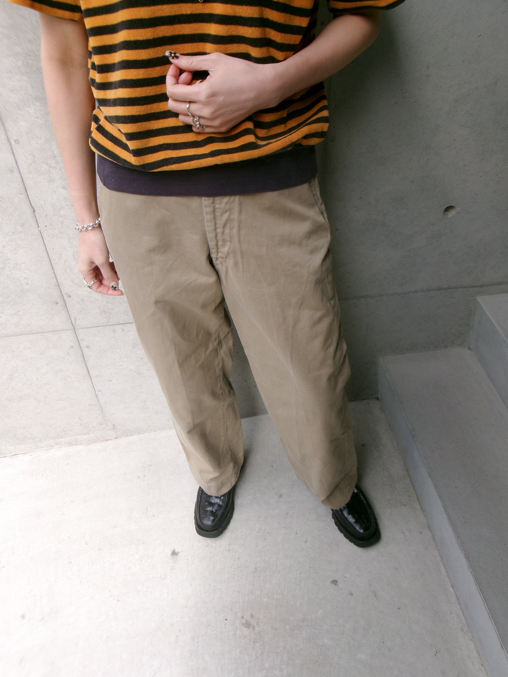 50s pile border Tee
