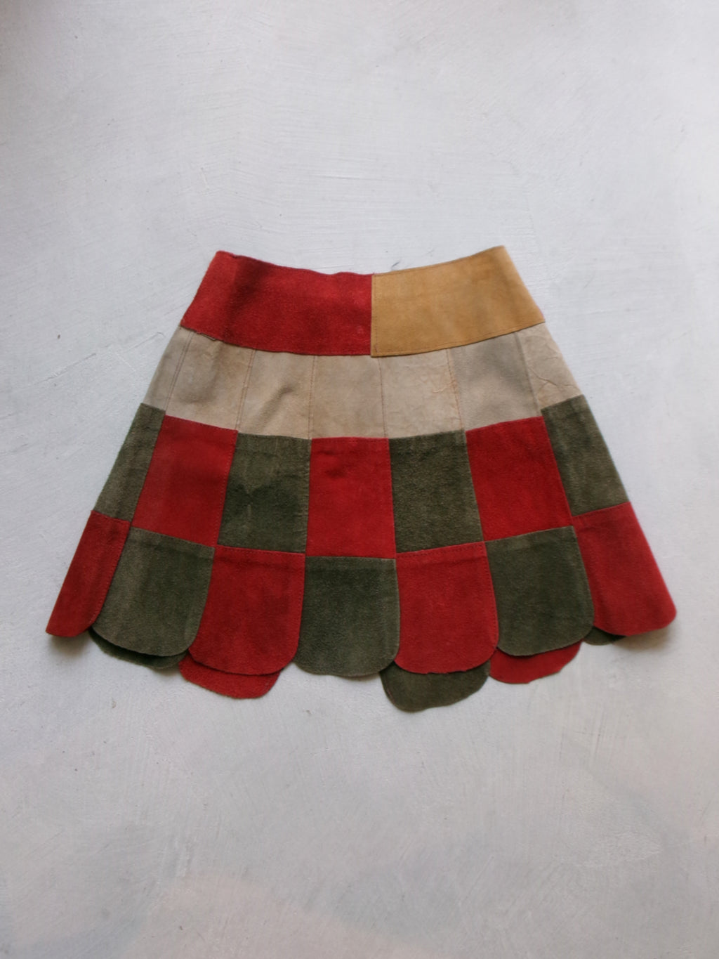 70s patchwork leather skirt