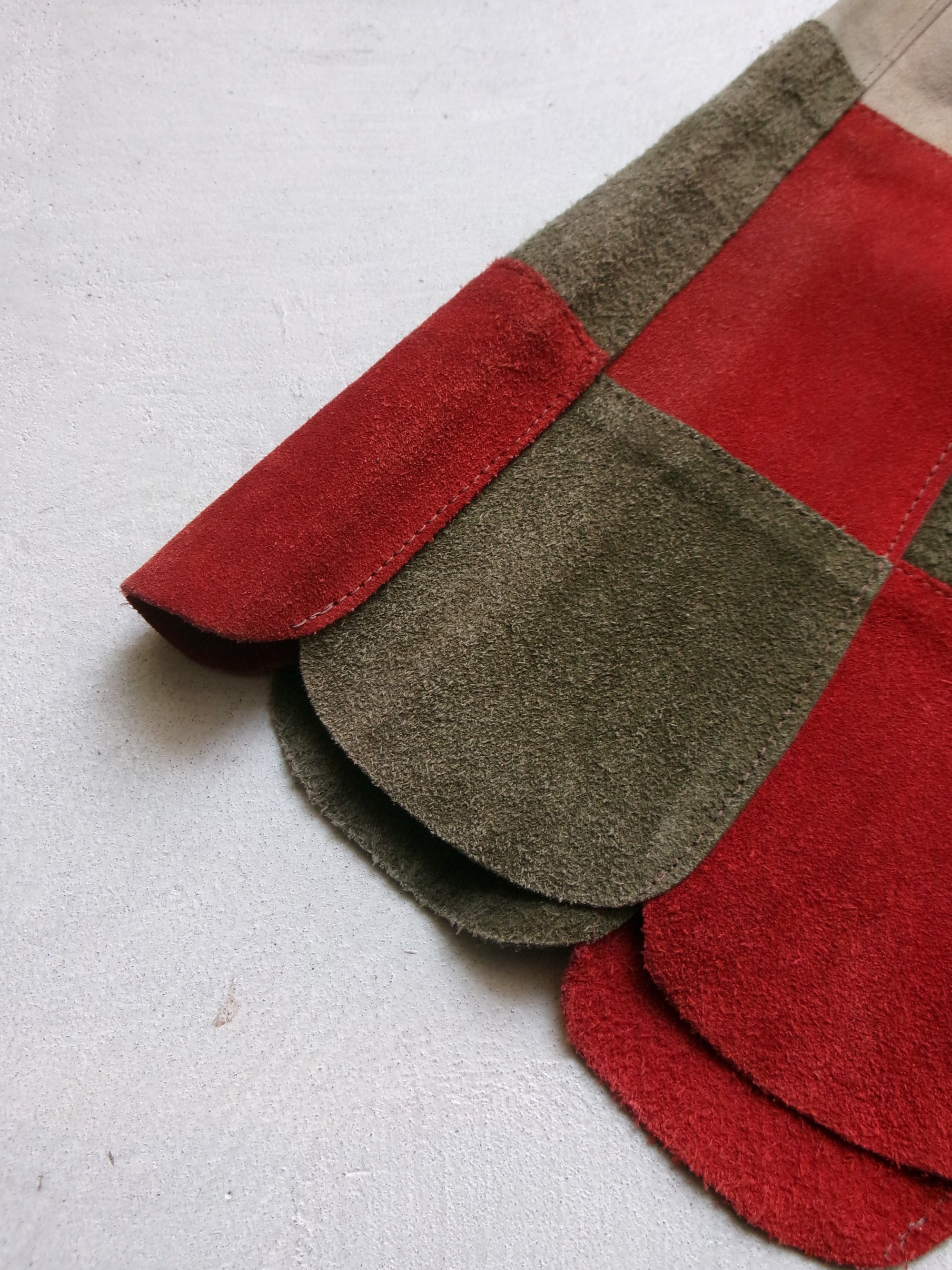 70s patchwork leather skirt