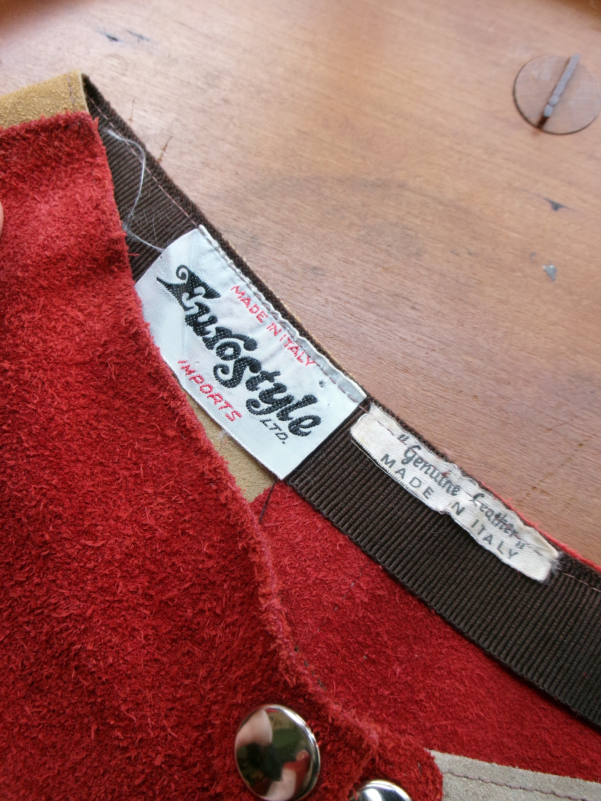 70s patchwork leather skirt