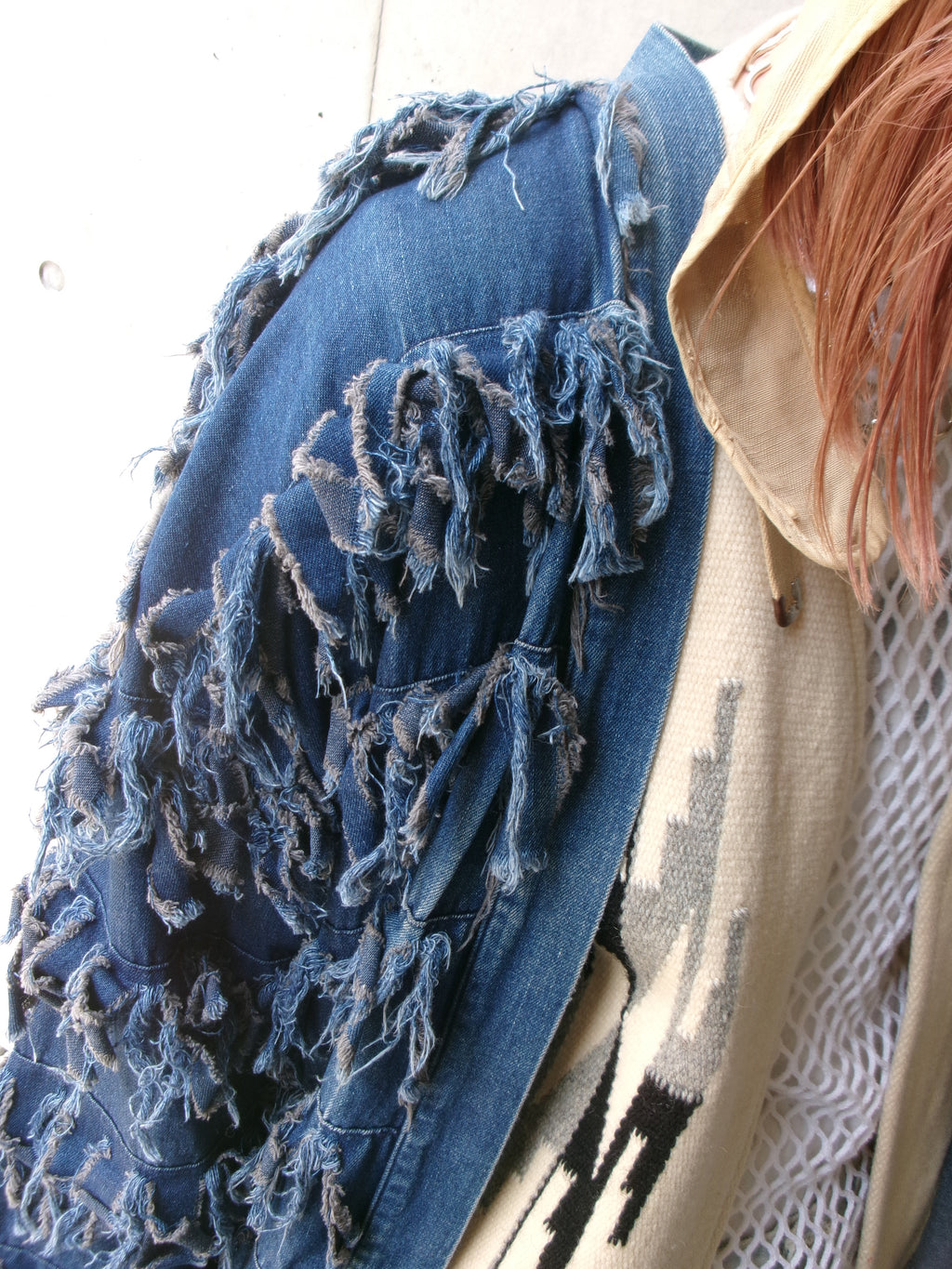 80s fringe denim jacket