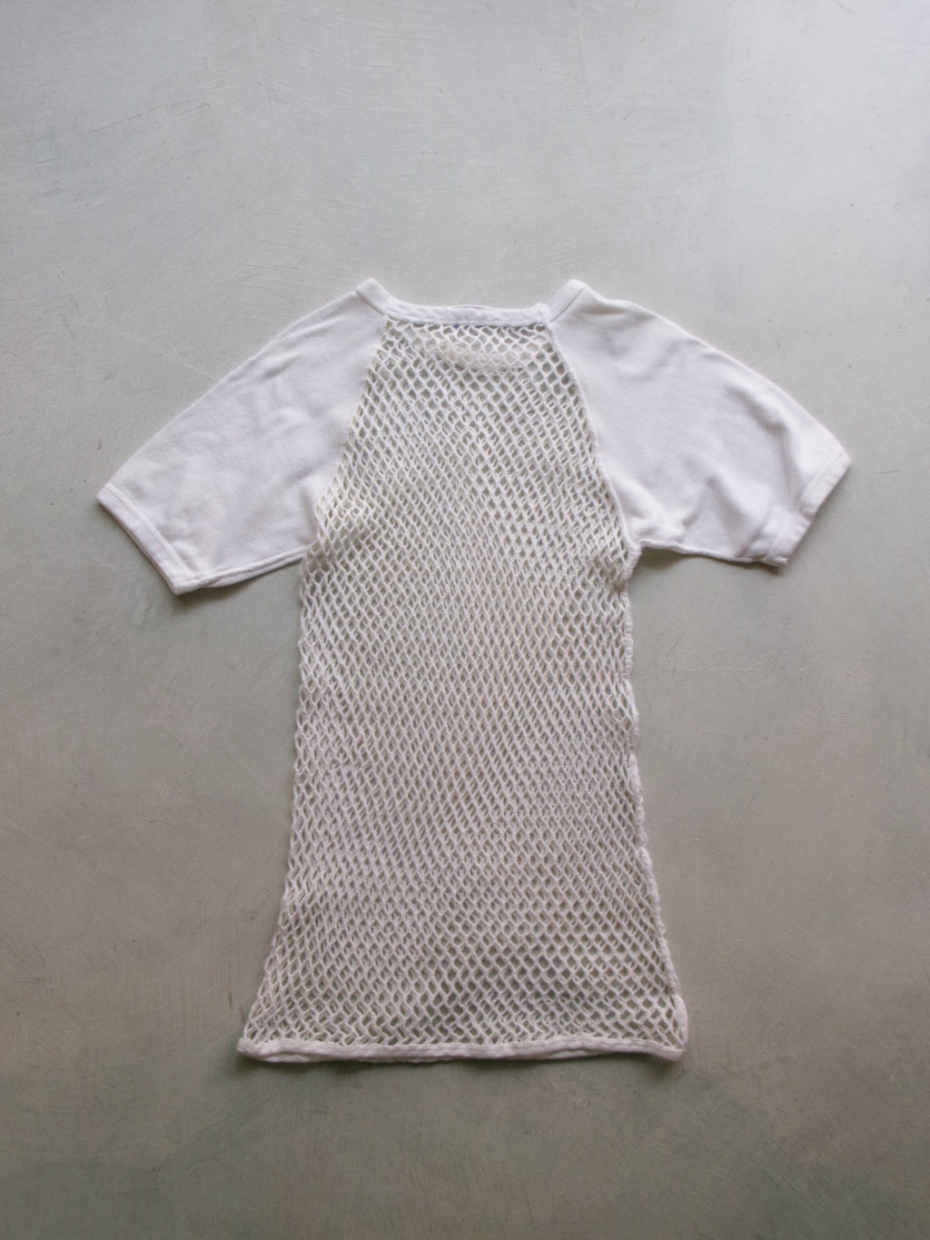 60s SCANDINAVIAN KNITTERS net ivory raglan tee