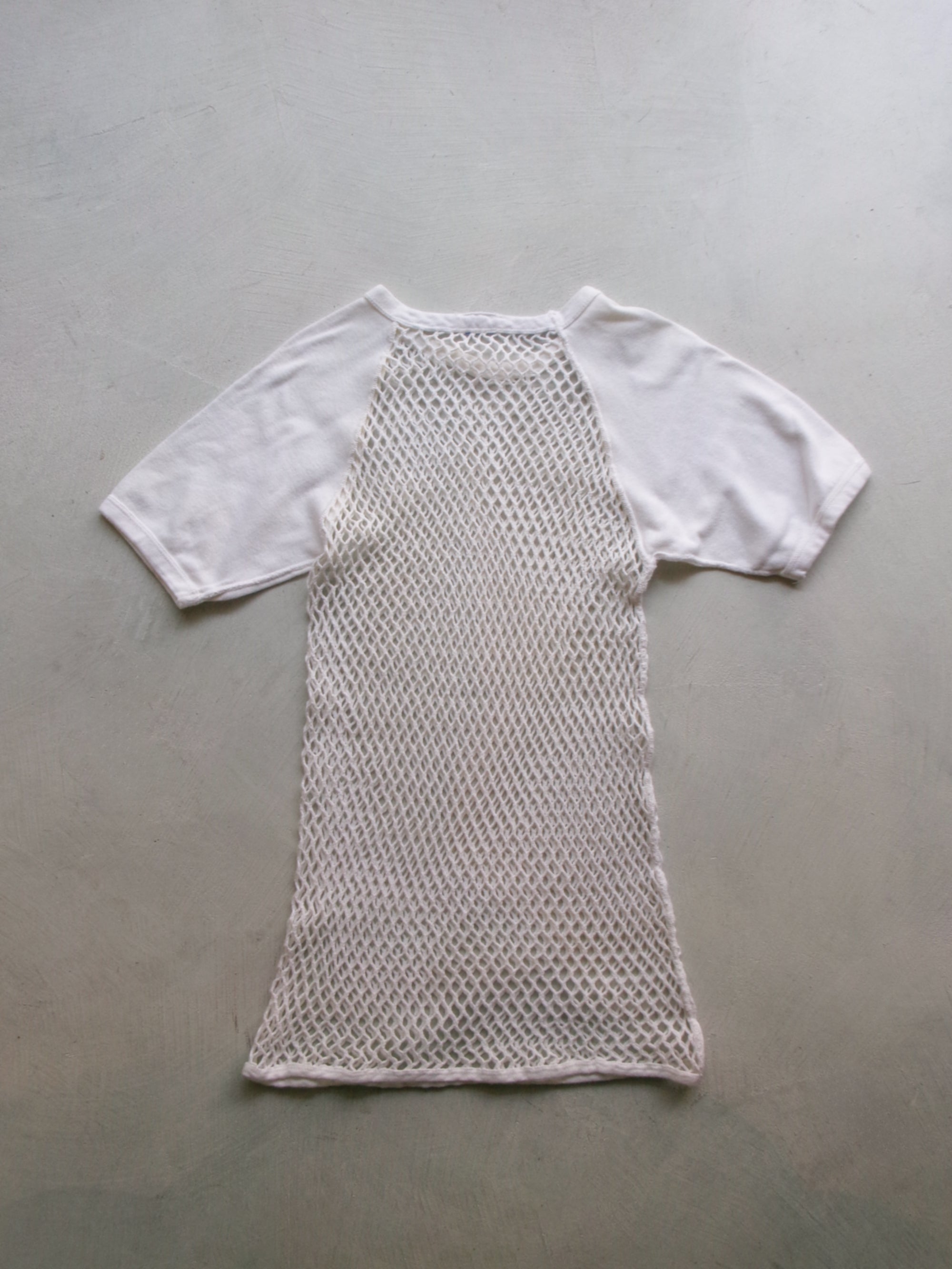 60s SCANDINAVIAN KNITTERS net ivory raglan tee