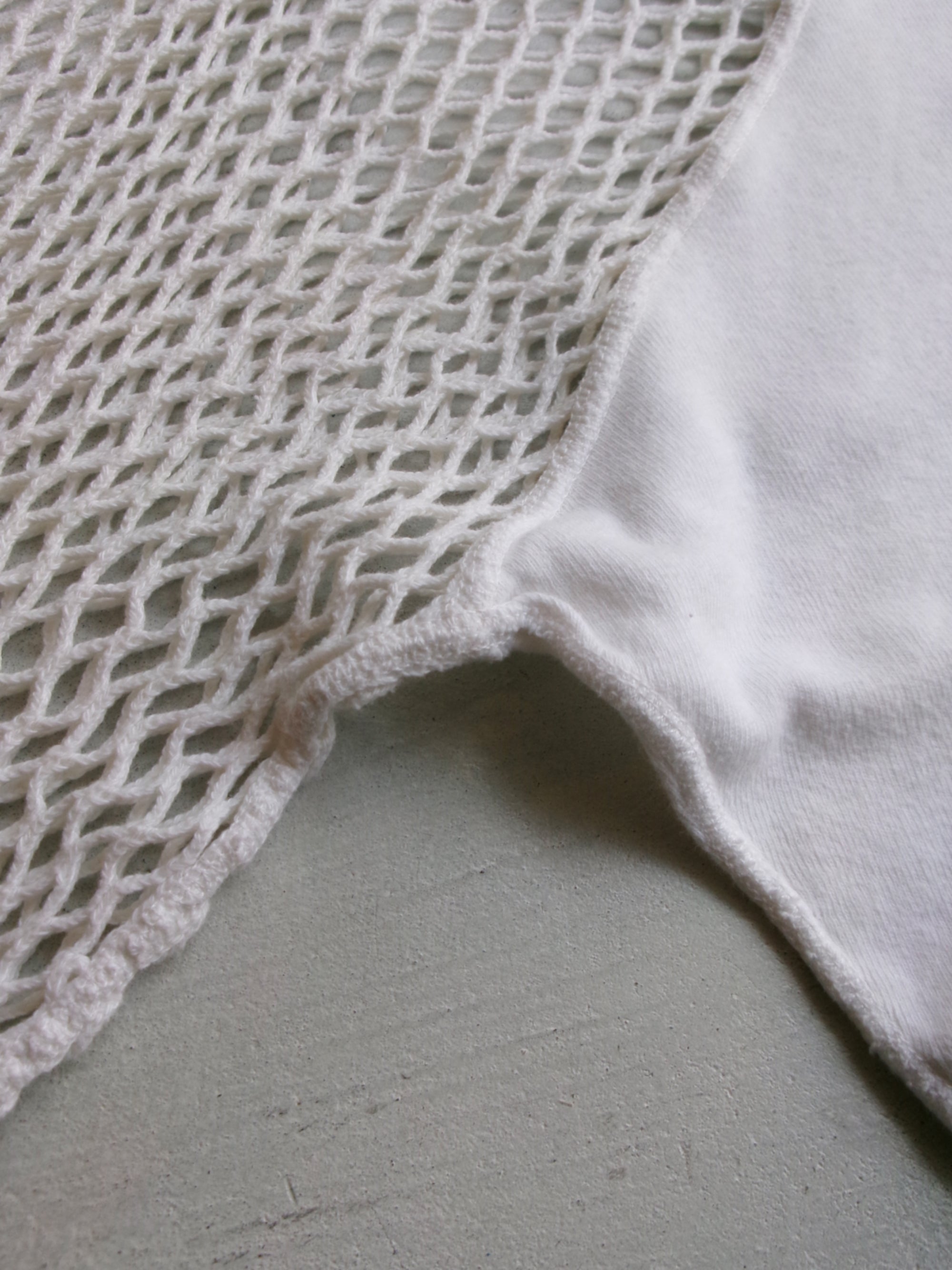 60s SCANDINAVIAN KNITTERS net ivory raglan tee
