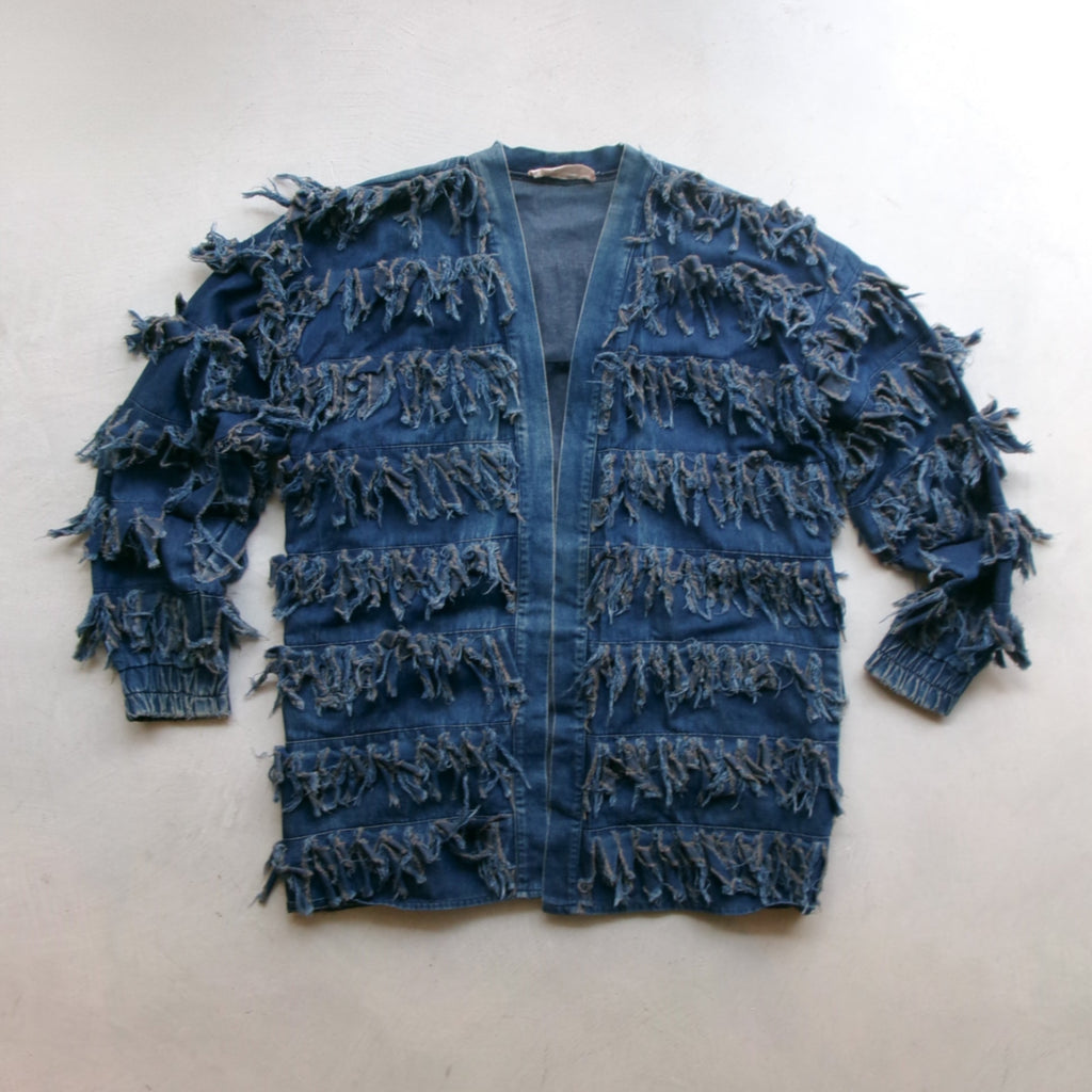 80s fringe denim jacket