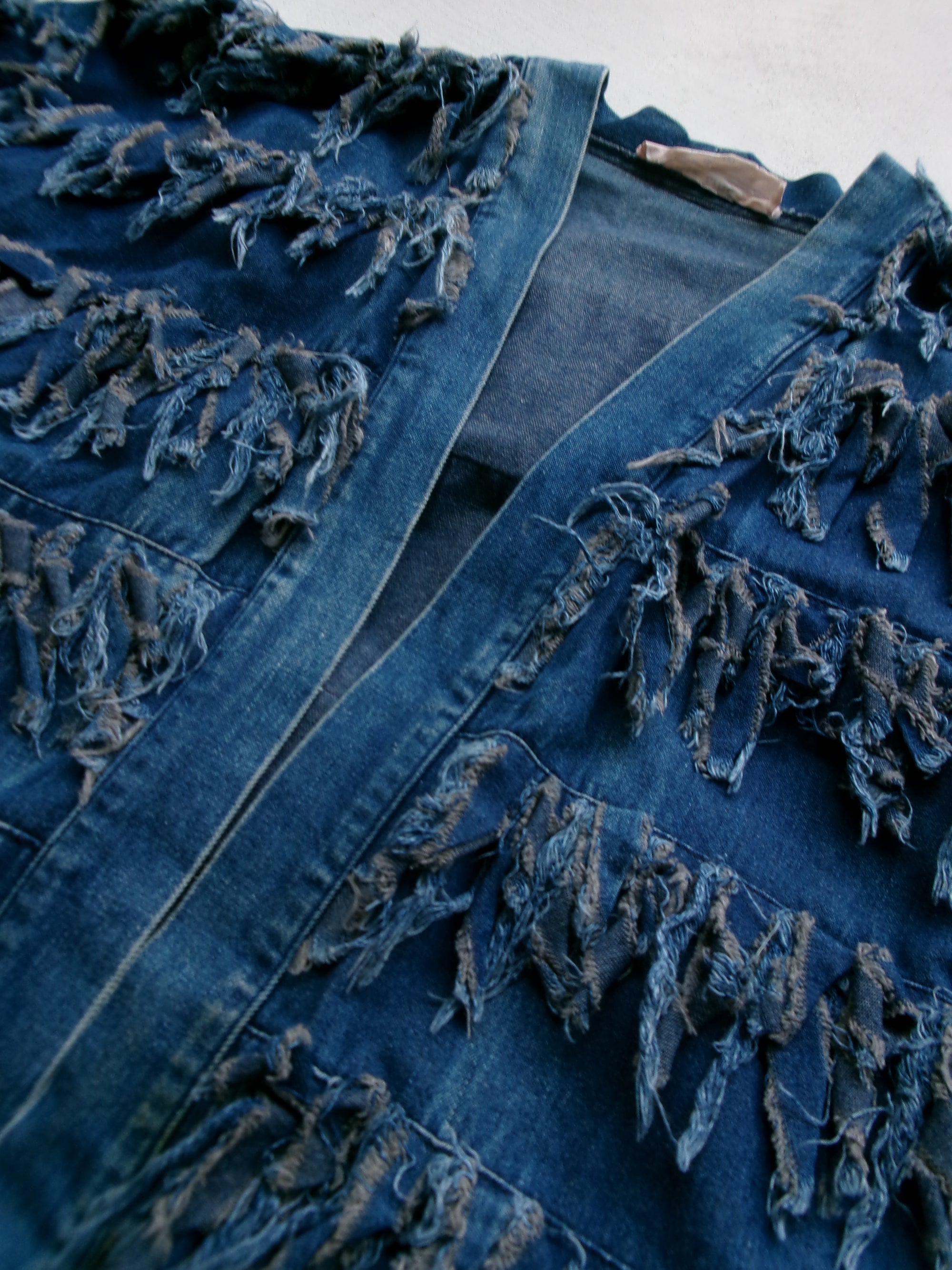 80s fringe denim jacket