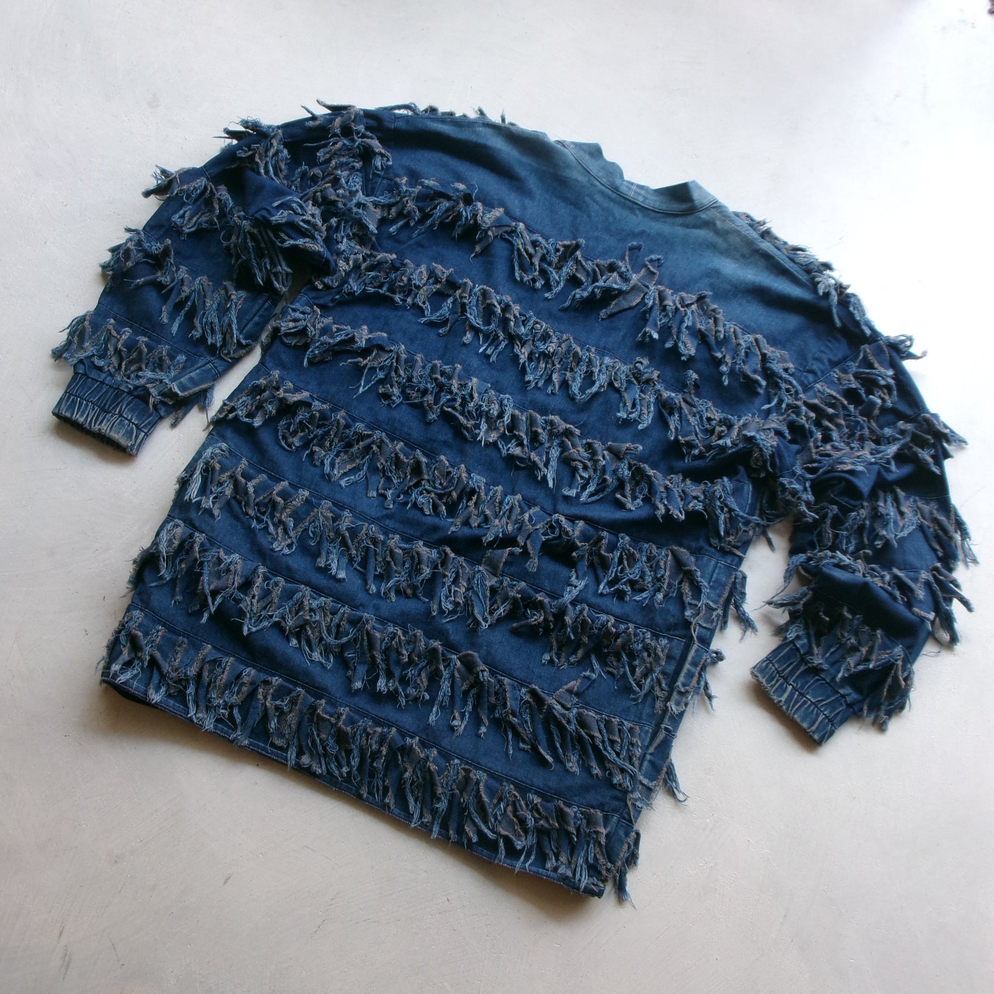 80s fringe denim jacket