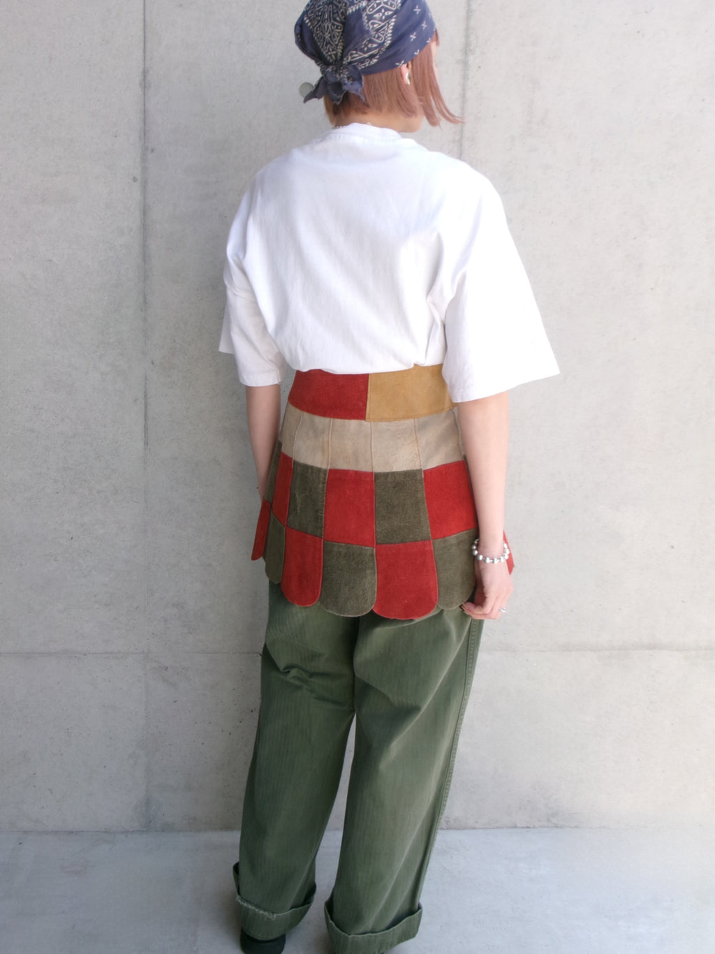 70s patchwork leather skirt