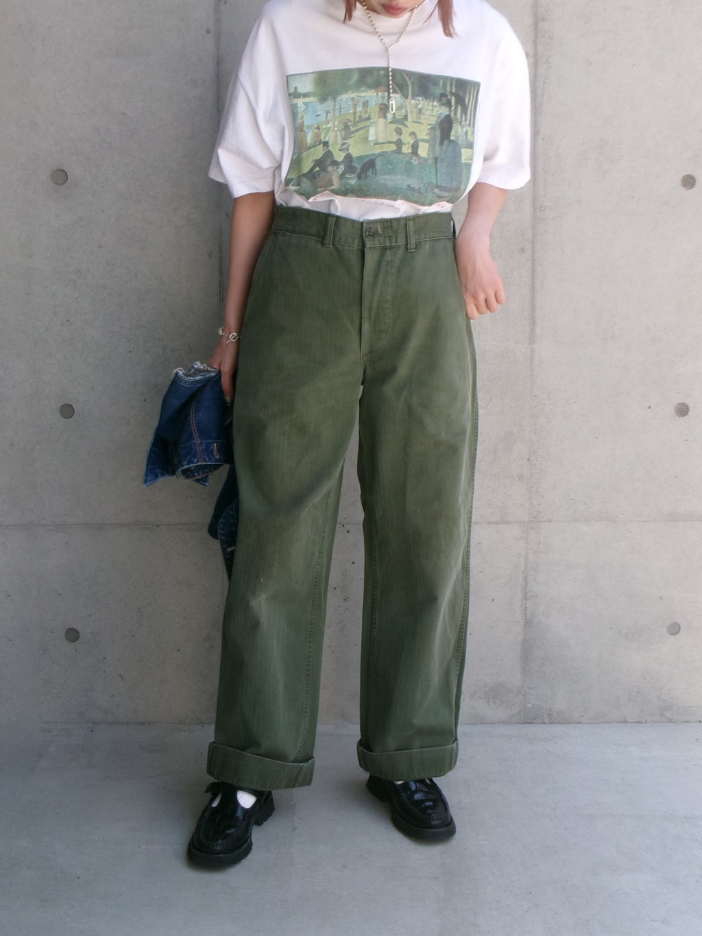 50s herringbone military pants