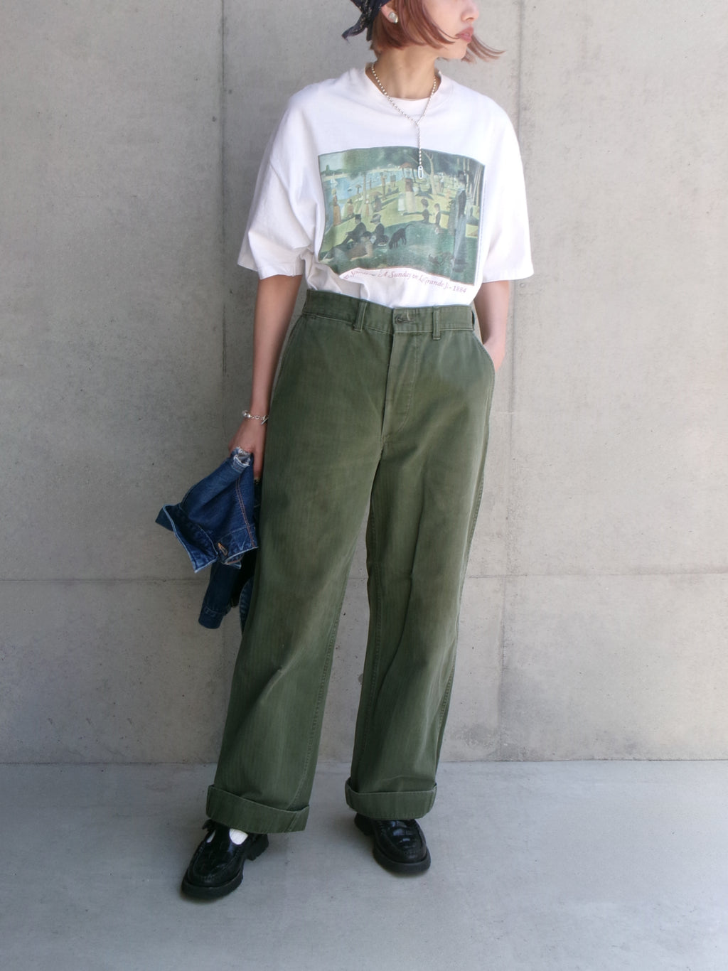 50s herringbone military pants